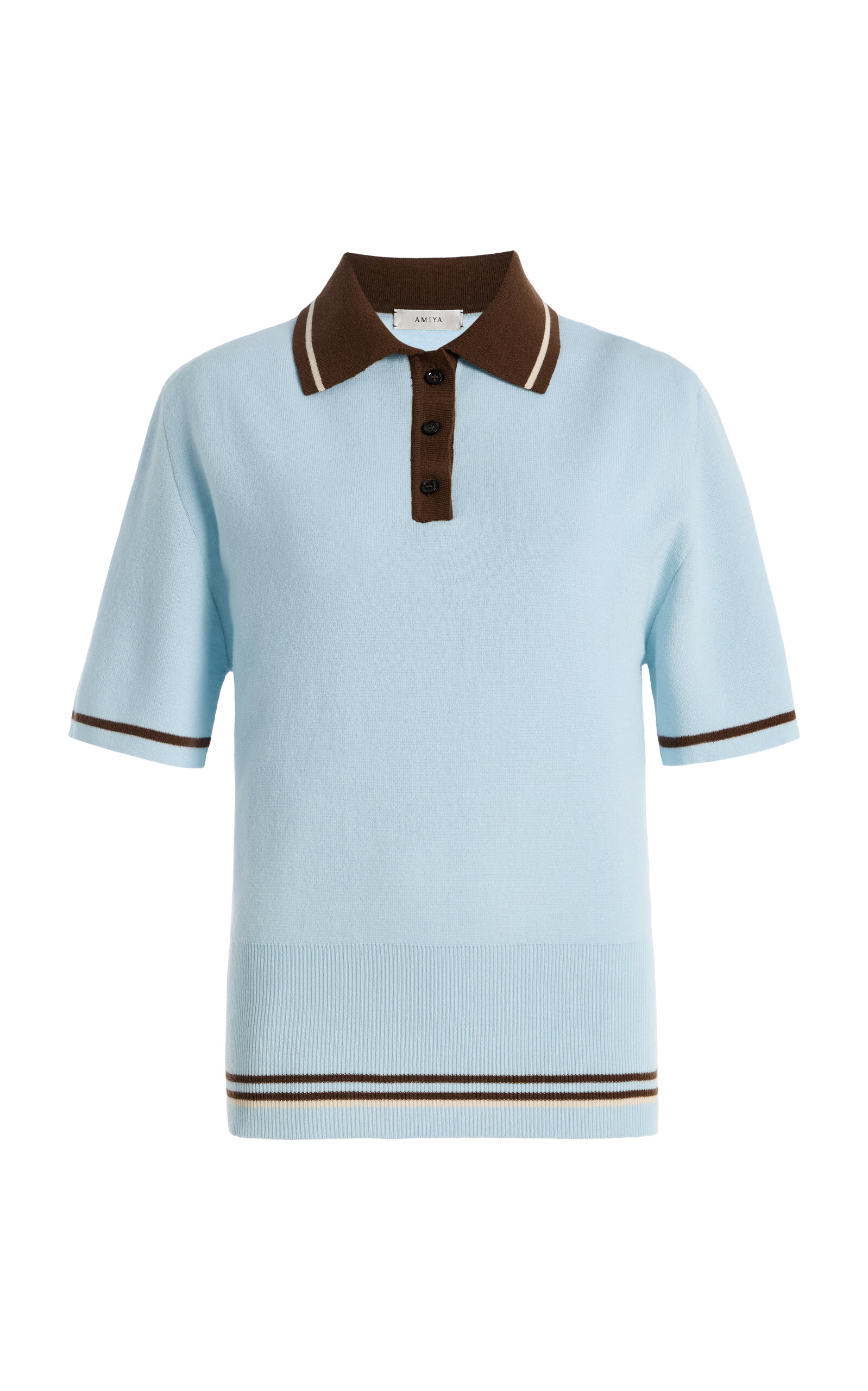 AMIYA Ivy Colorblock Wool Polo Top