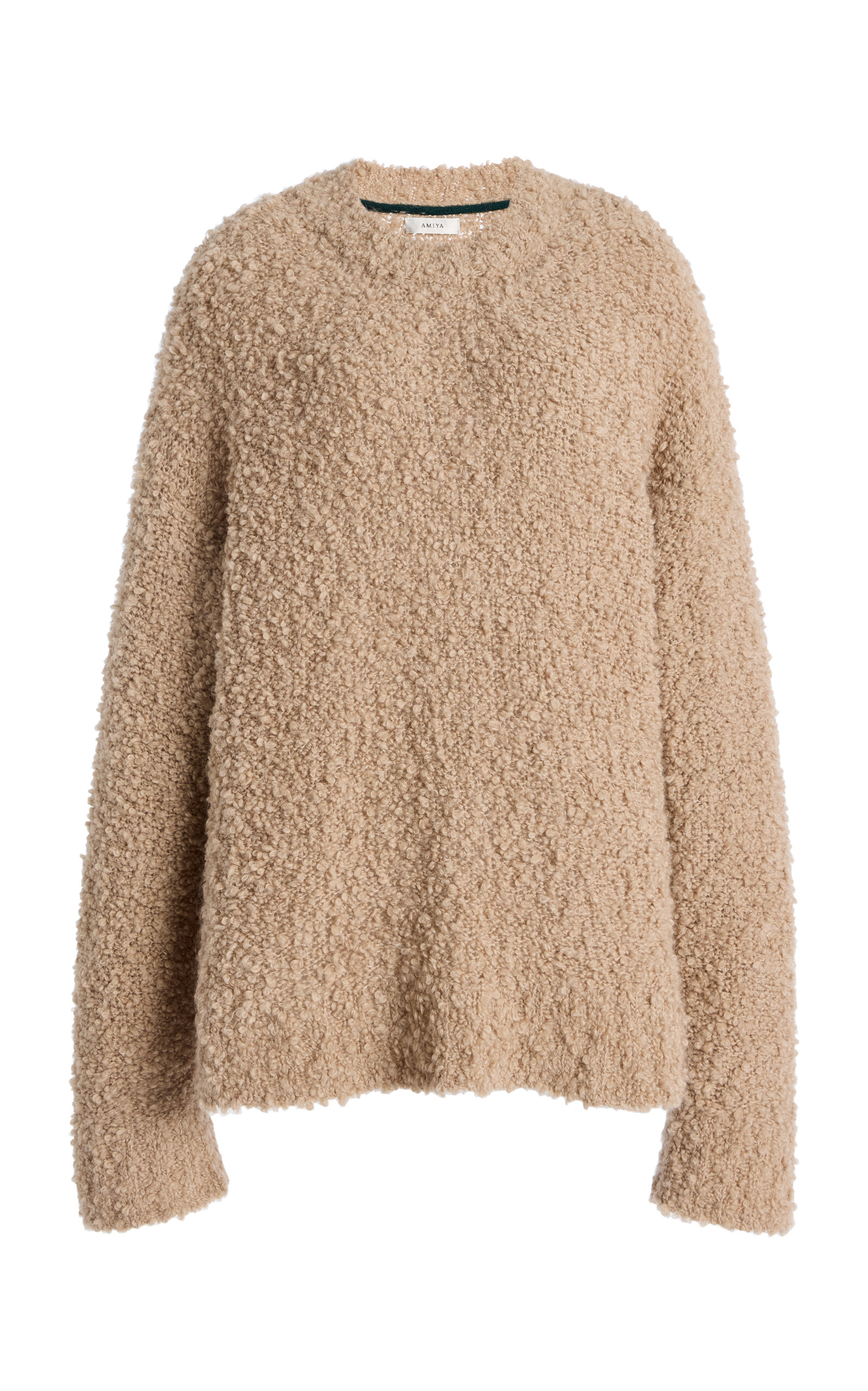 AMIYA Astrakan Textured Wool-Blend Sweater