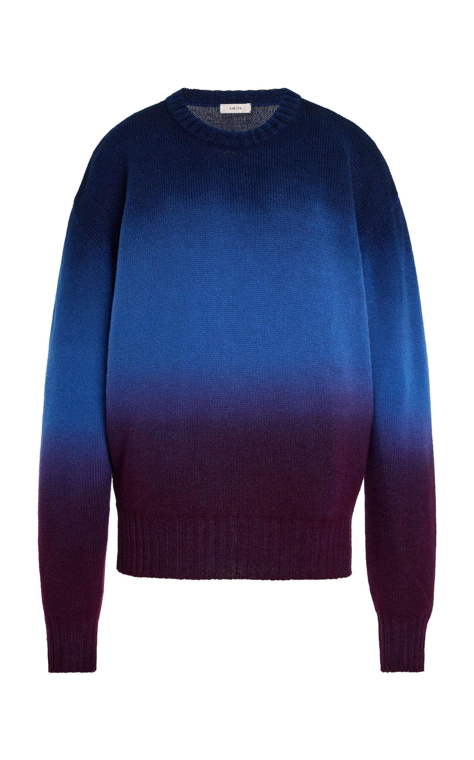 Amiya Classic Gradient Wool Sweater In Blue
