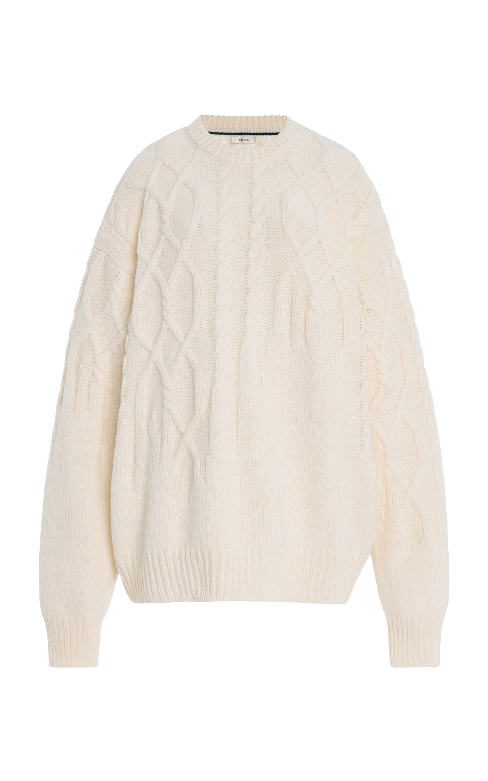 Amiya Signature Cableknit Wool-cashmere Sweater In White
