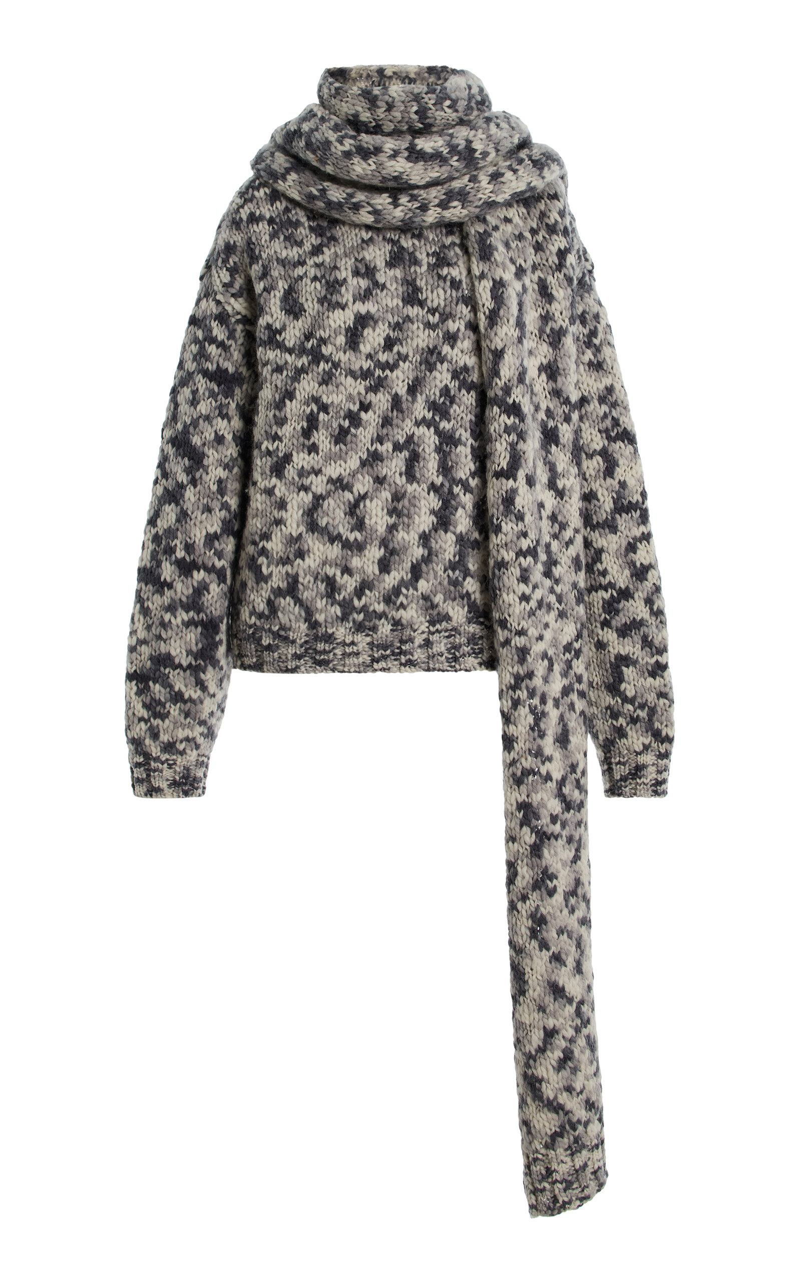 AMIYA Nuvola Scarf-Detailed Wool Sweater