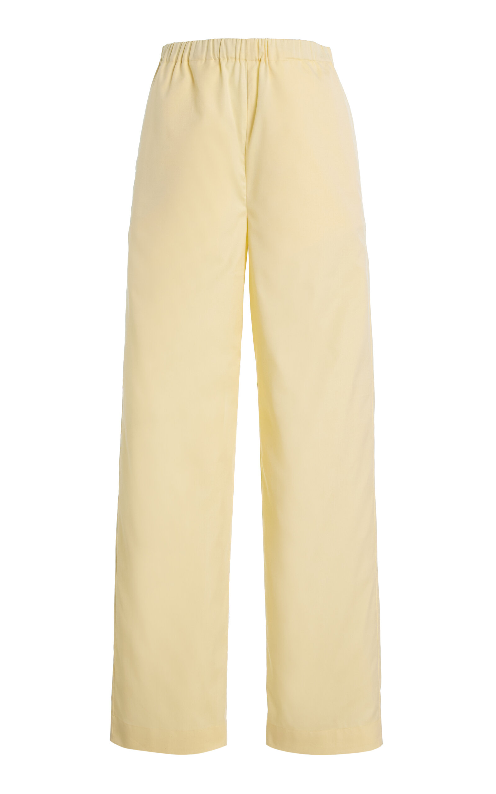 Amiya Britannia Cotton Straight-leg Pants In Yellow
