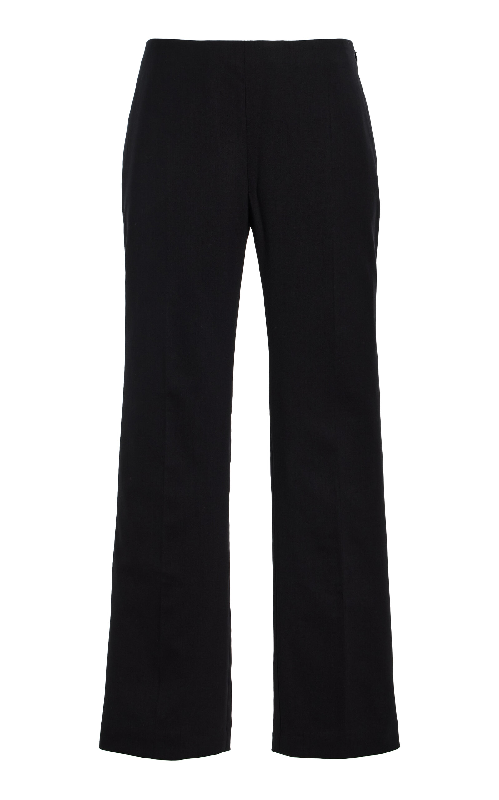 Amiya Laurent Stretch-wool Straight-leg Pants In Black