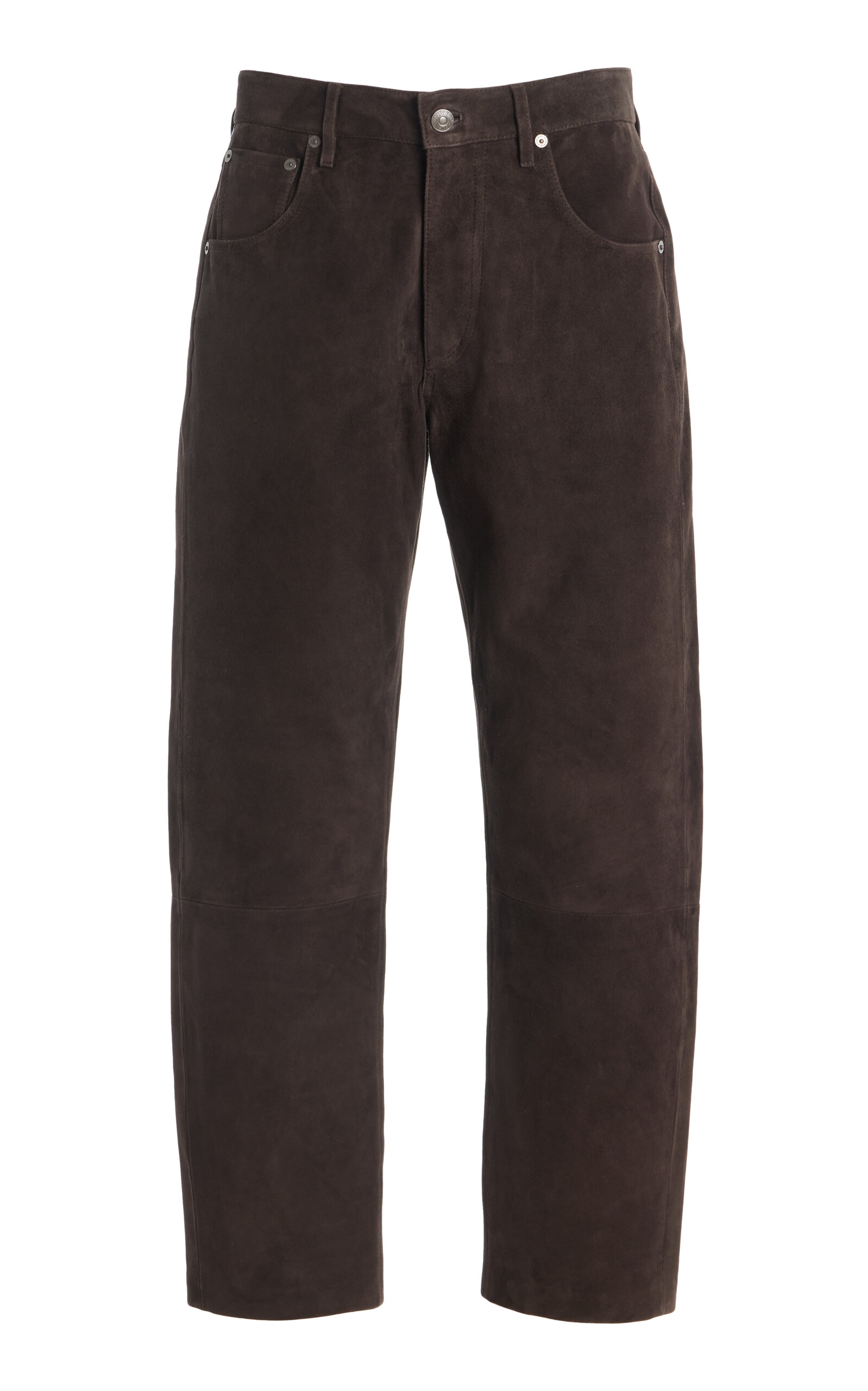Citizen Of Humanity Winslow Suede Low-rise Straight-leg Pants In Brown