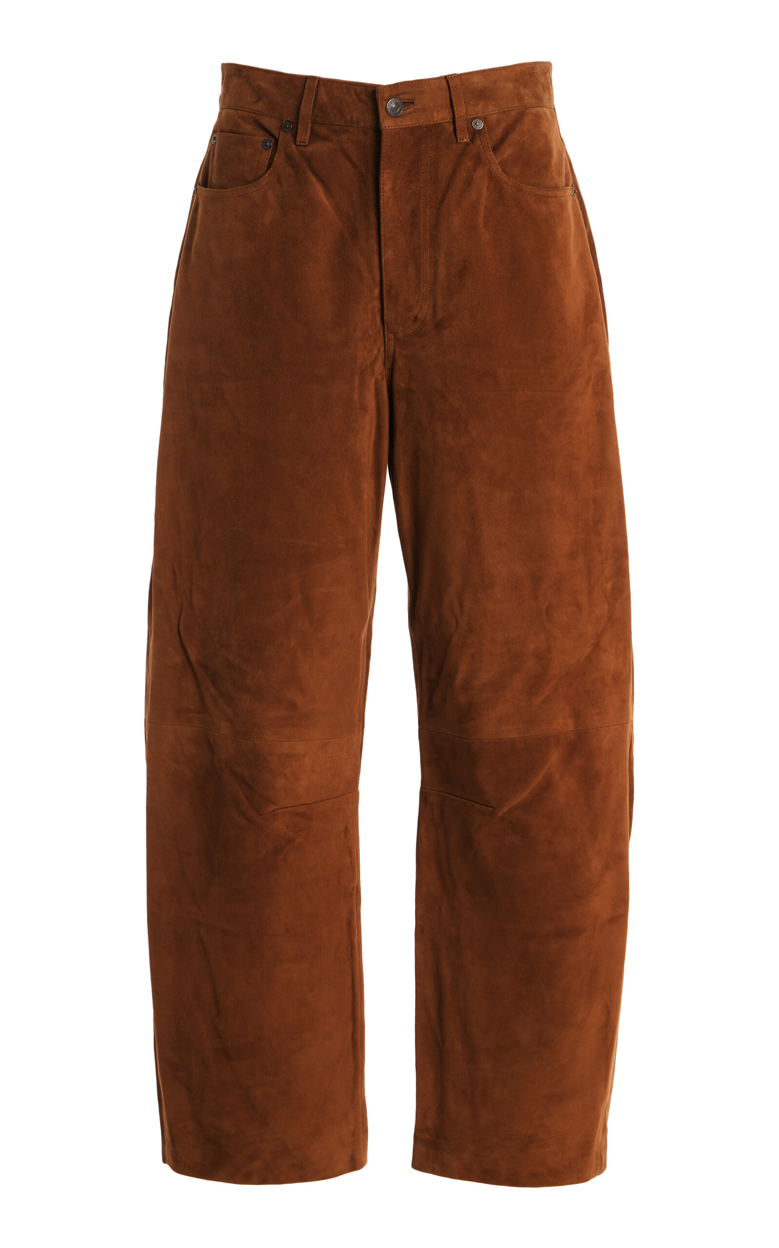 Citizen Of Humanity Miro Suede Barrel-leg Pants In Brown