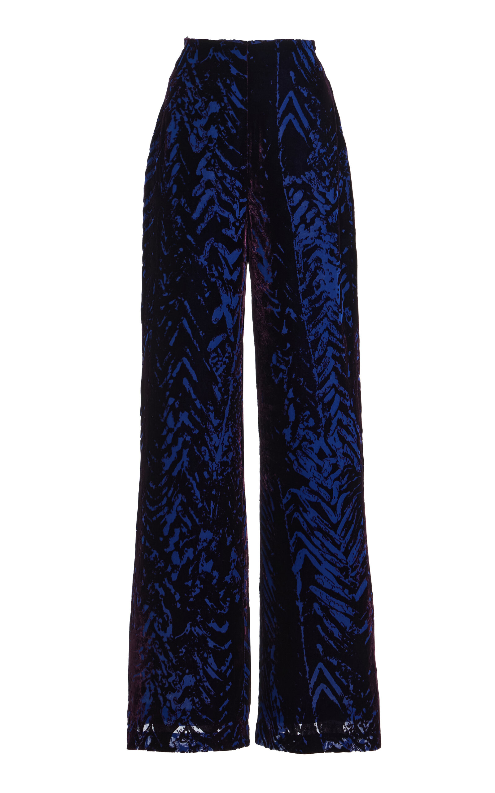 Silvia Tcherassi Como Velvet Pants In Blue