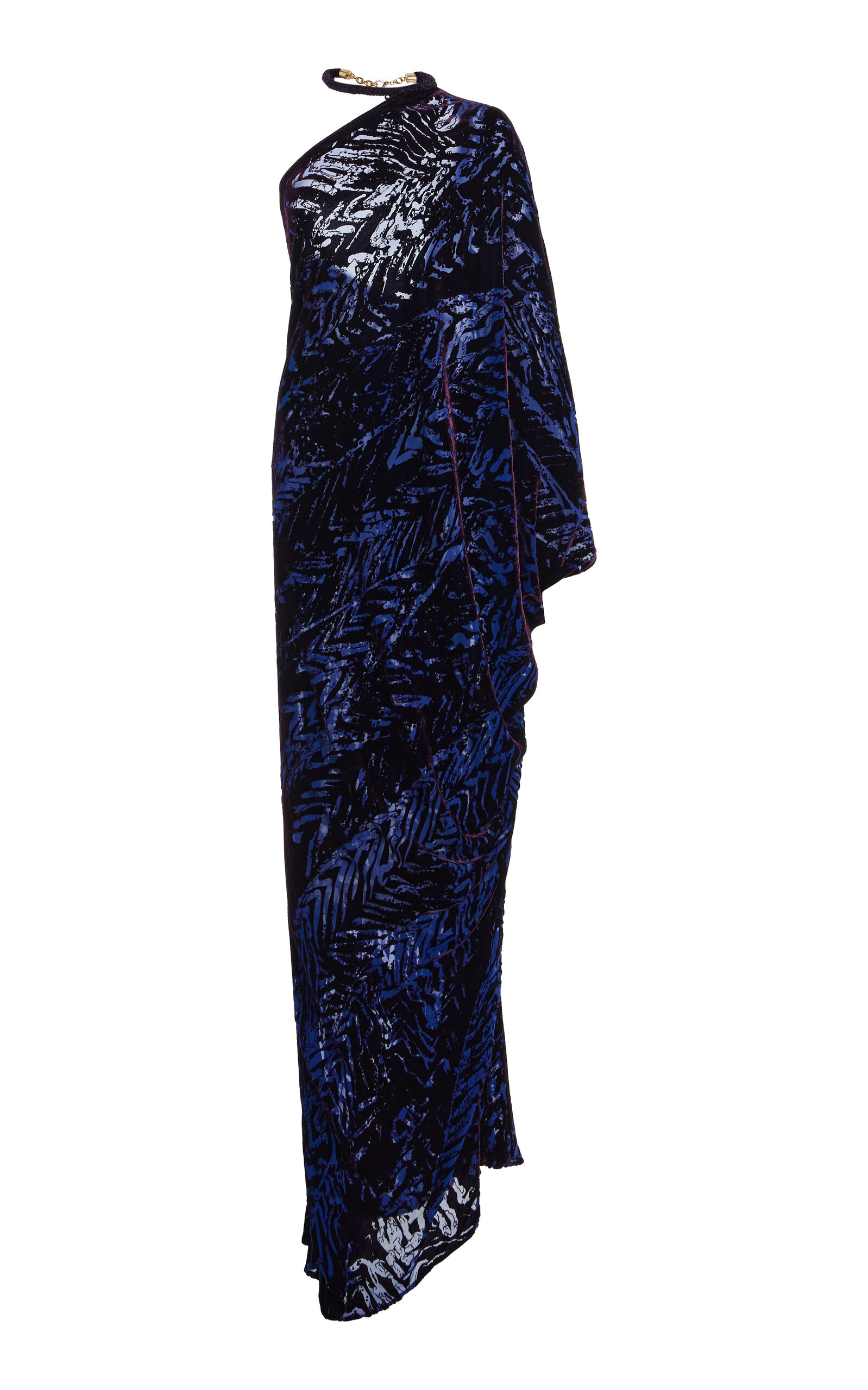Silvia Tcherassi Erica Velvet Maxi Dress In Blue