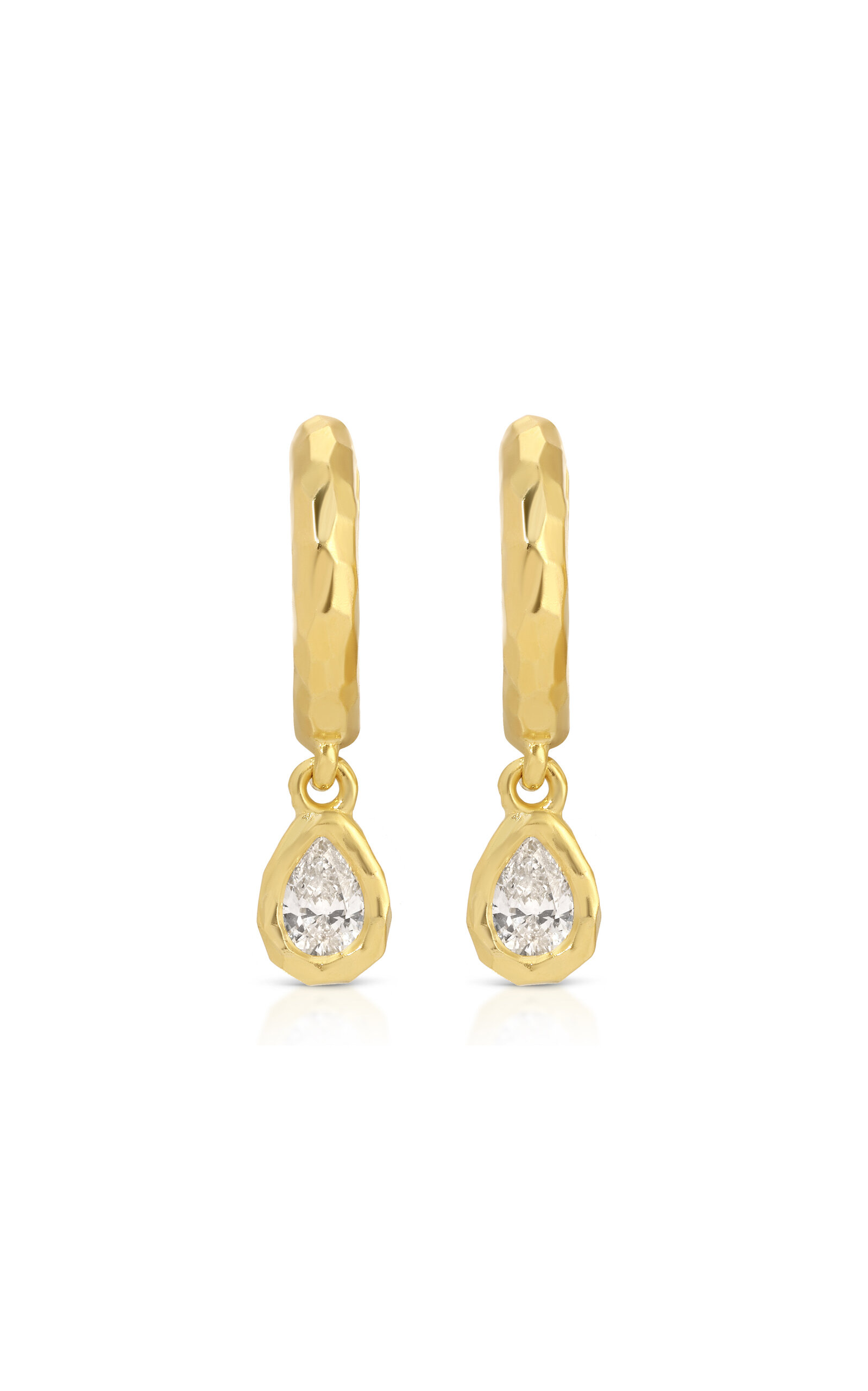 Octavia Elizabeth Gabby Hoops 18k Yellow Gold Diamond Earrings In Gold