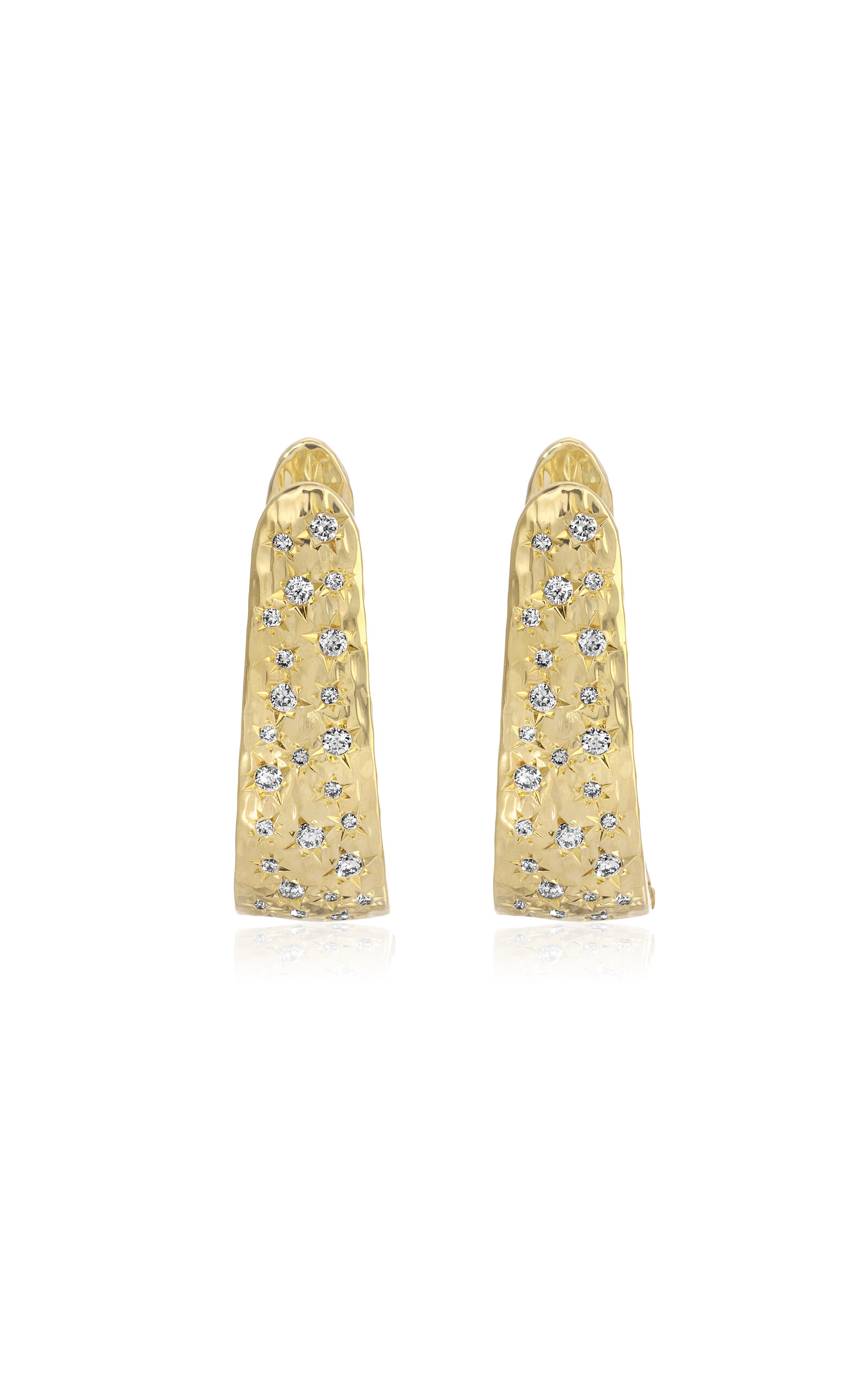 Octavia Elizabeth Imogen 18k Yellow Gold Diamond Earrings In Gold