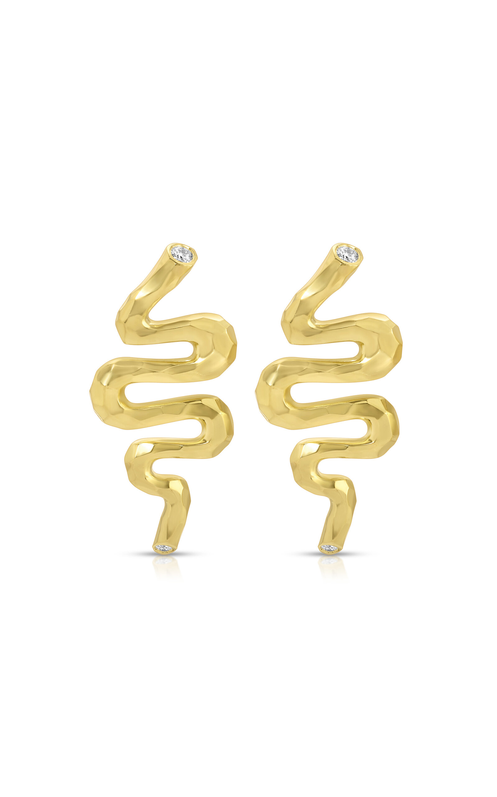 Octavia Elizabeth Petite Pacific Coast 18k Yellow Gold Diamond Earrings In Gold