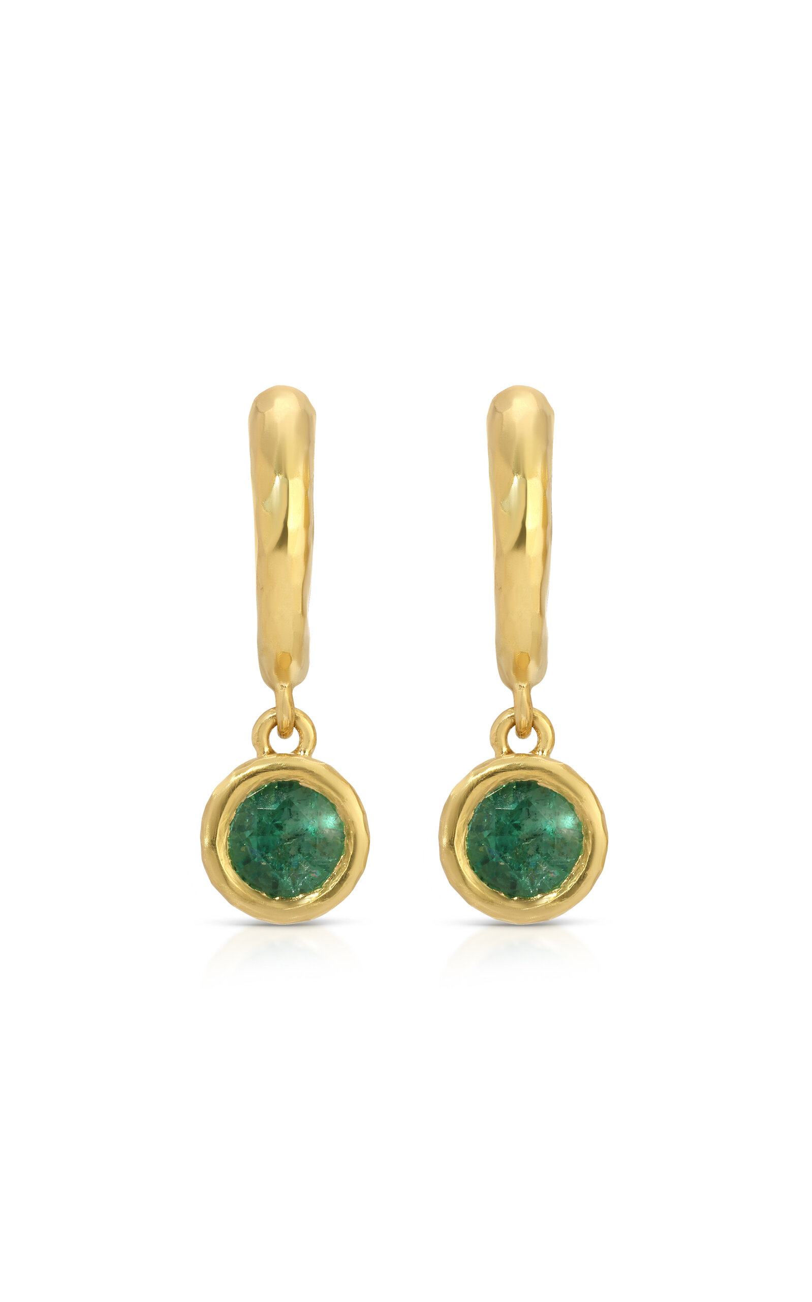 Octavia Elizabeth Hidden Gems 18k Yellow Gold Emerald Earrings In Gold