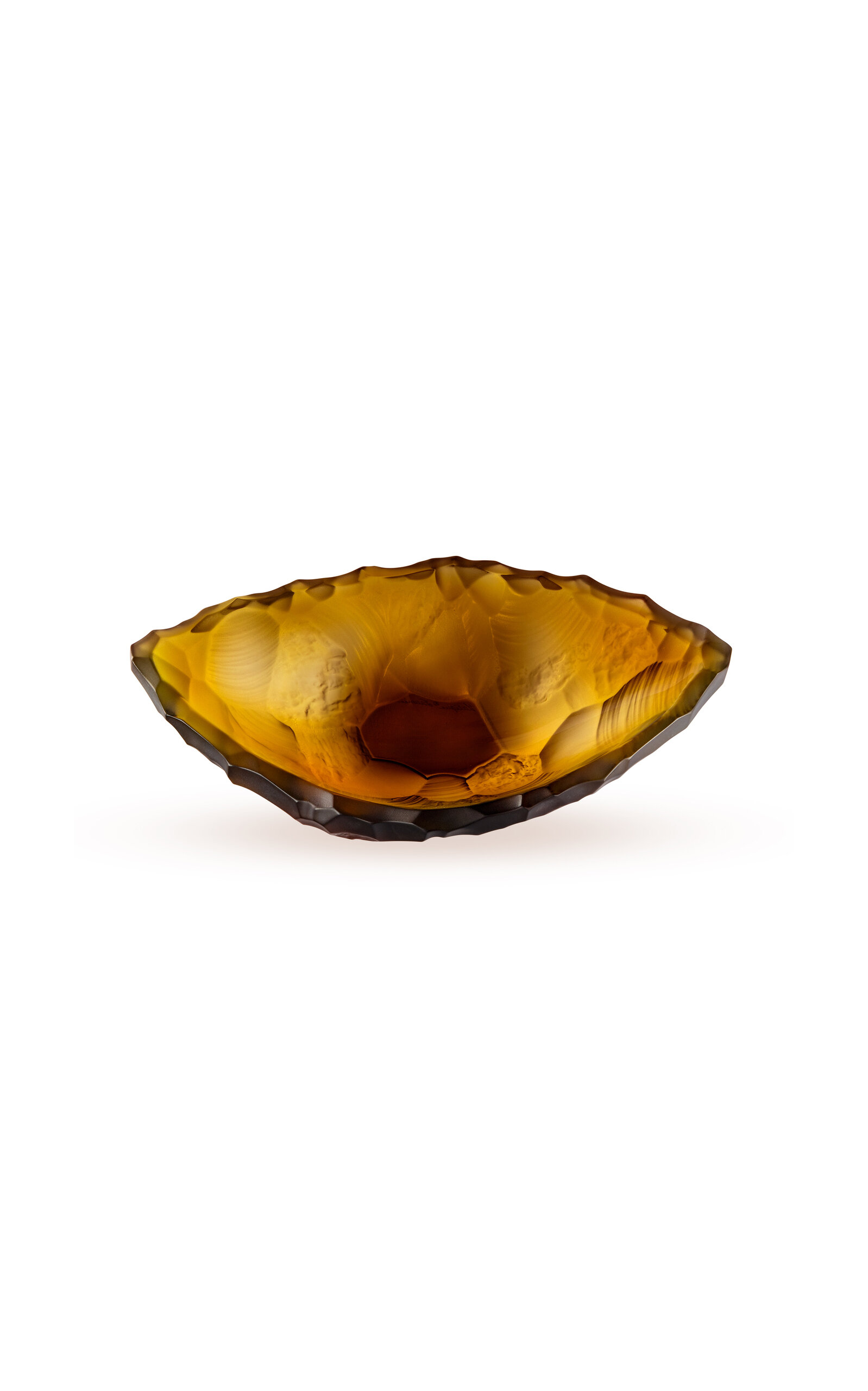 Lalique Small Crystal Silex Bowl In Yellow