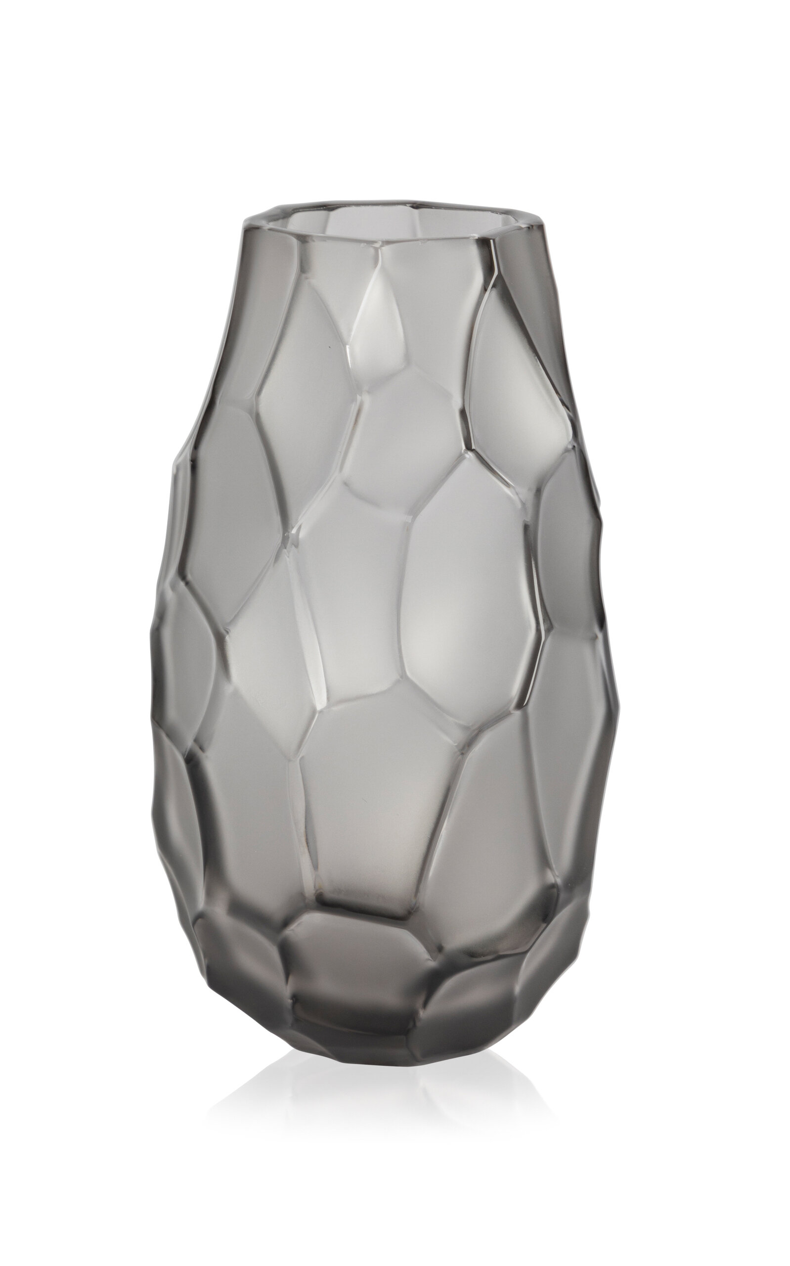 Lalique Small Silex Crystal Vase In Gray