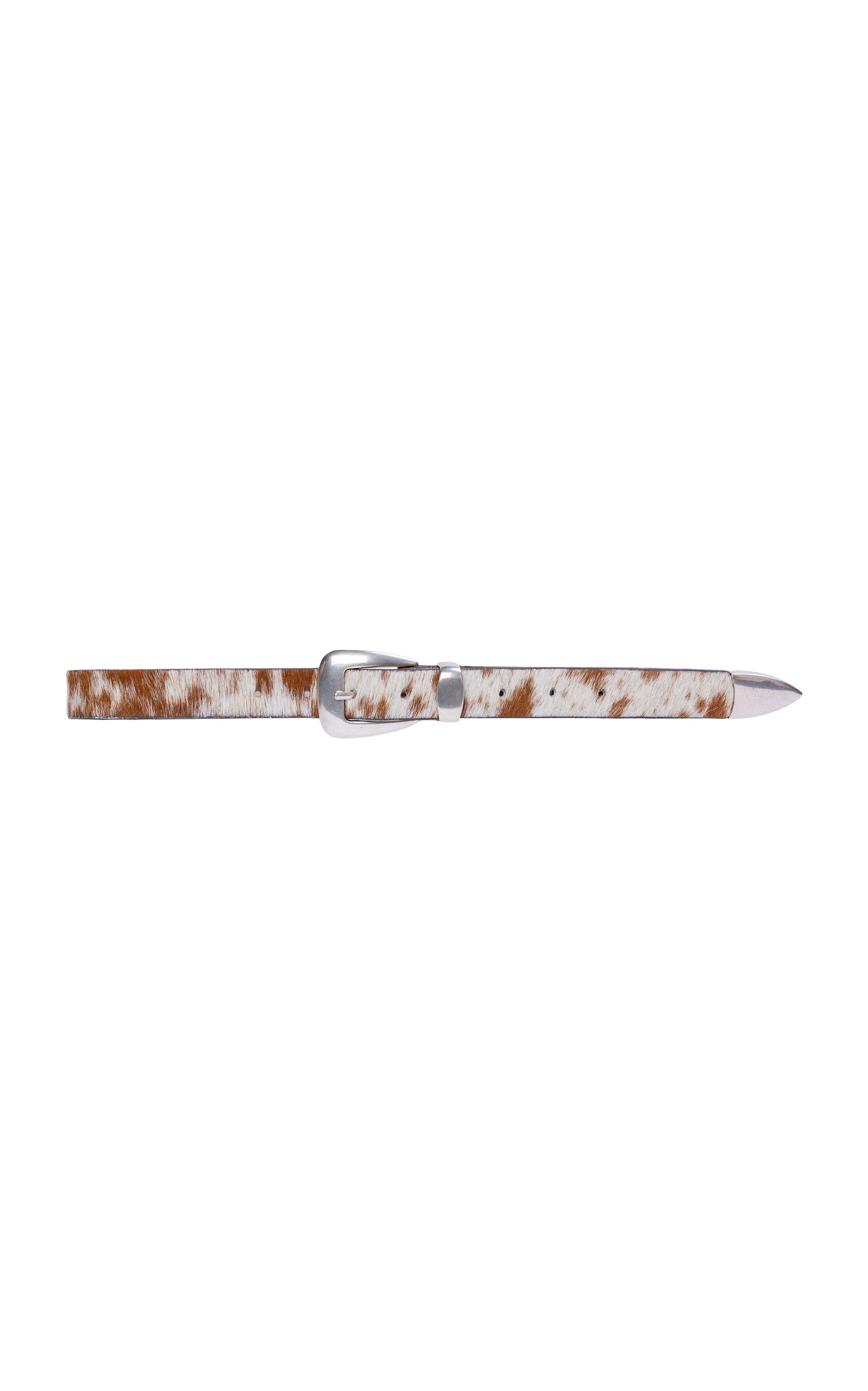 Black Suede Studio Tetra Leather Belt In Animal Print