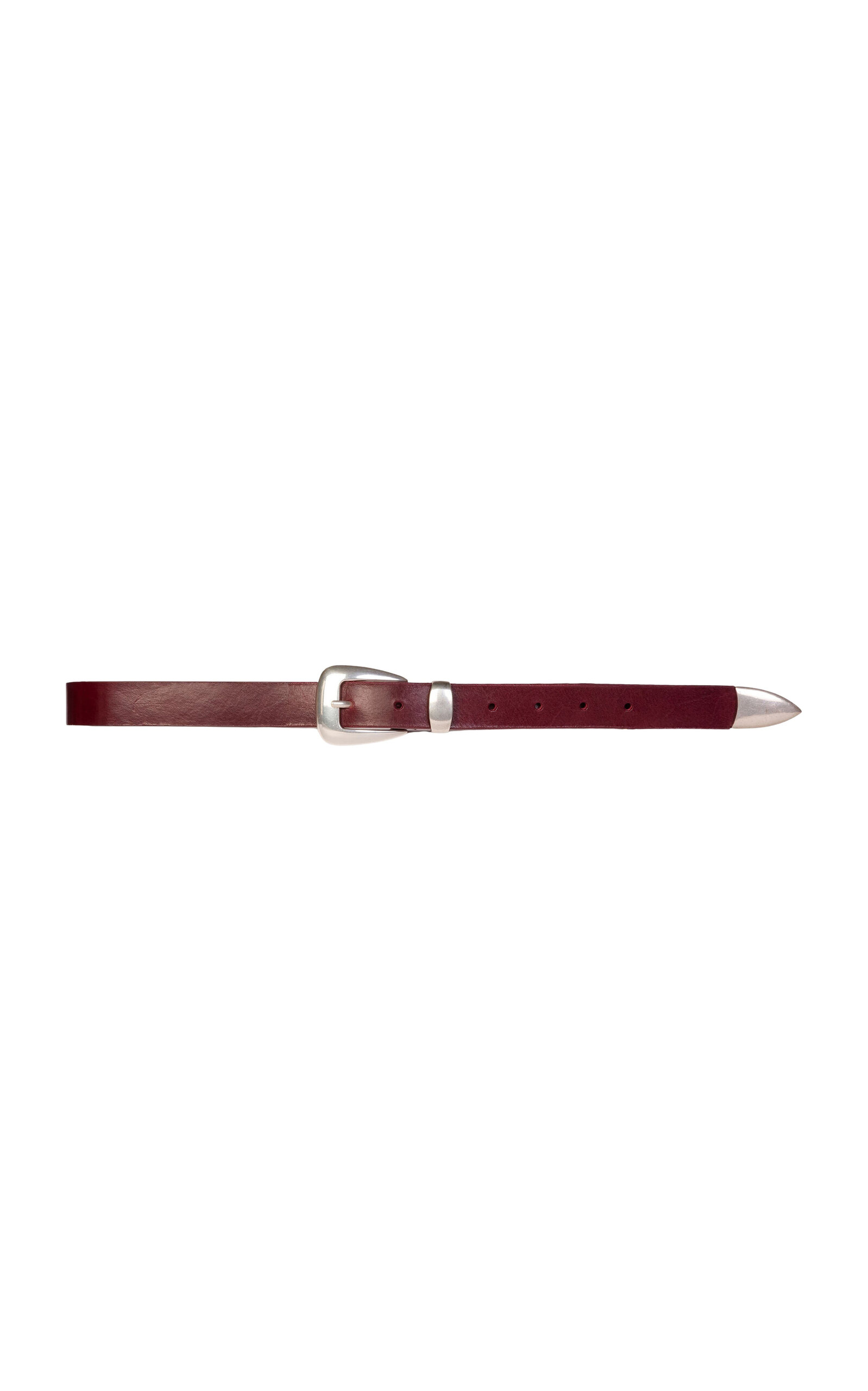 Black Suede Studio Tetra Leather Belt In Burgundy
