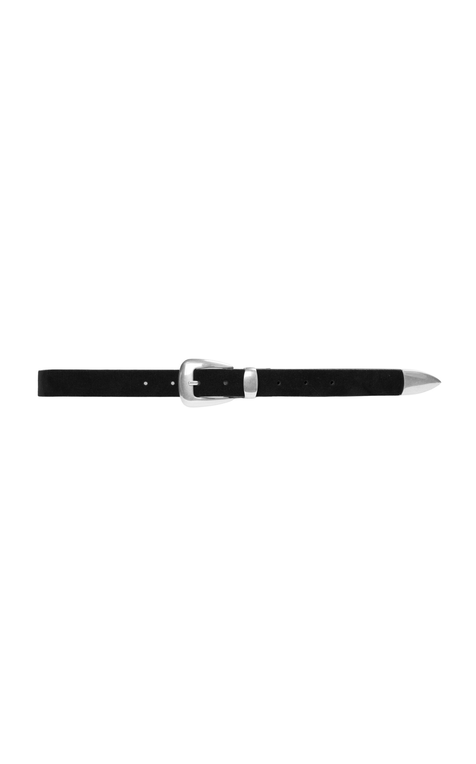 Black Suede Studio Tetra Leather Belt In Black