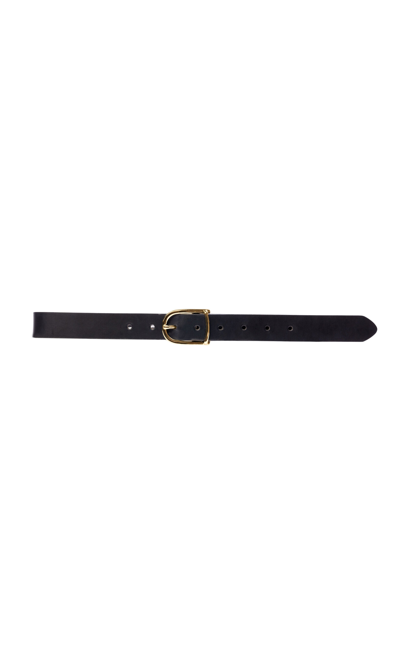 Black Suede Studio Frame Leather Belt In Black