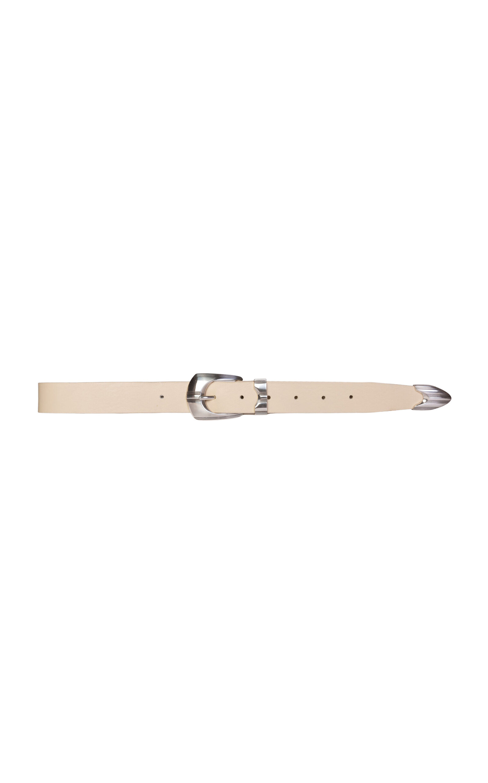Black Suede Studio Neve Leather Belt In White