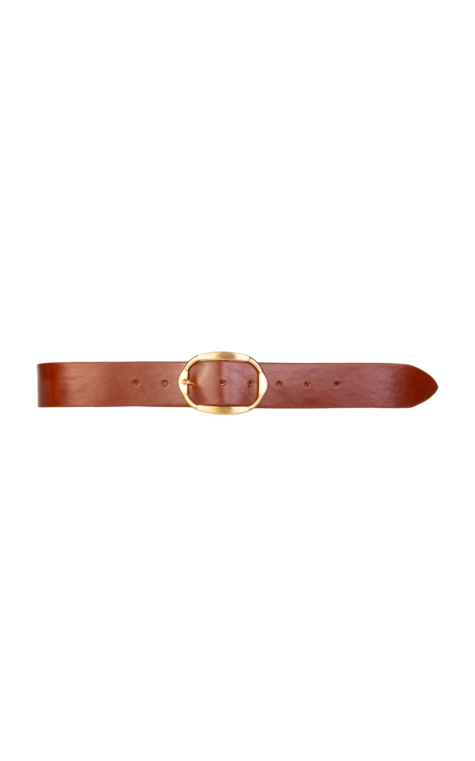 Black Suede Studio Dune Leather Belt In Brown