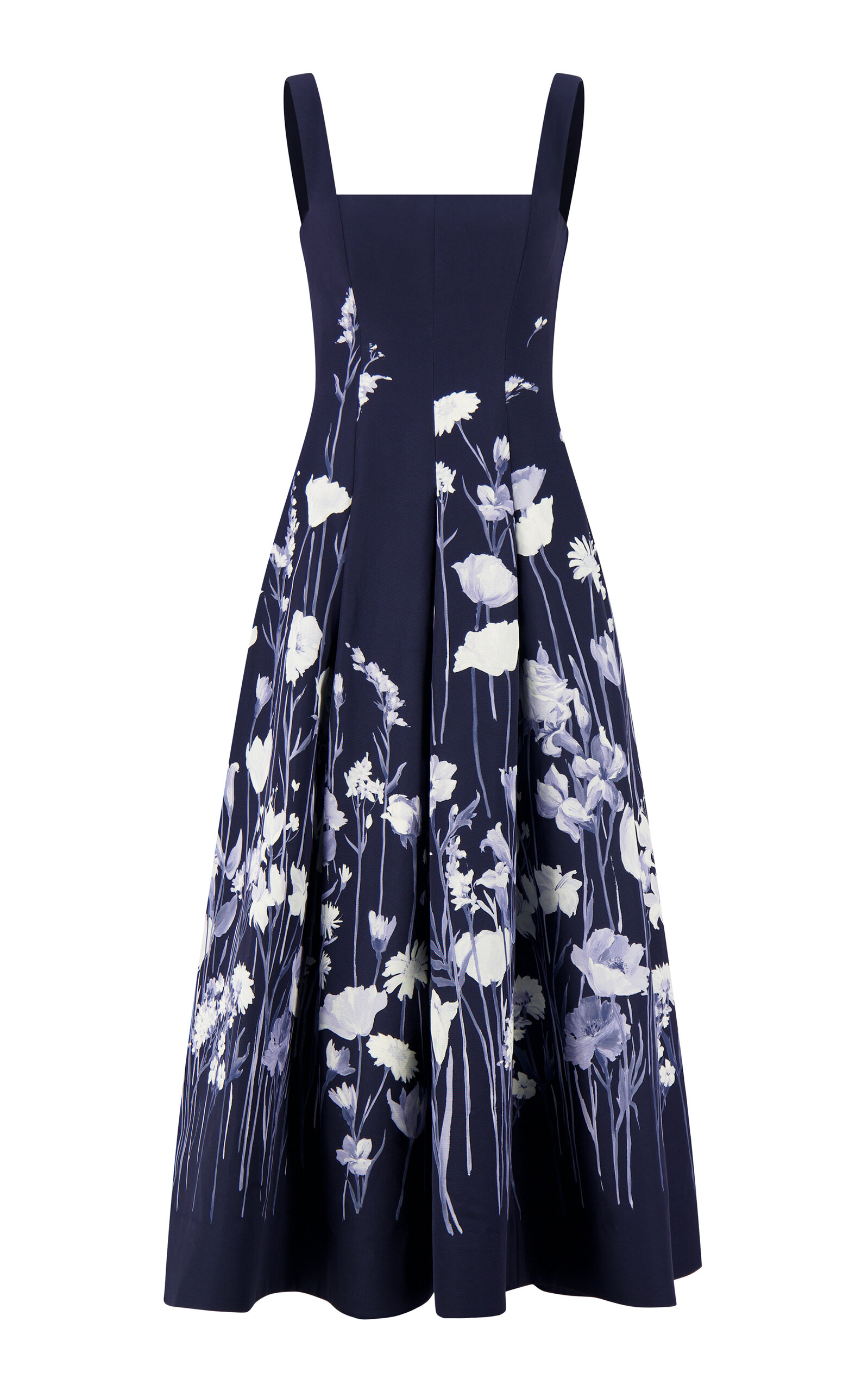 Lela Rose Floral Cotton-Blend Faille Dress