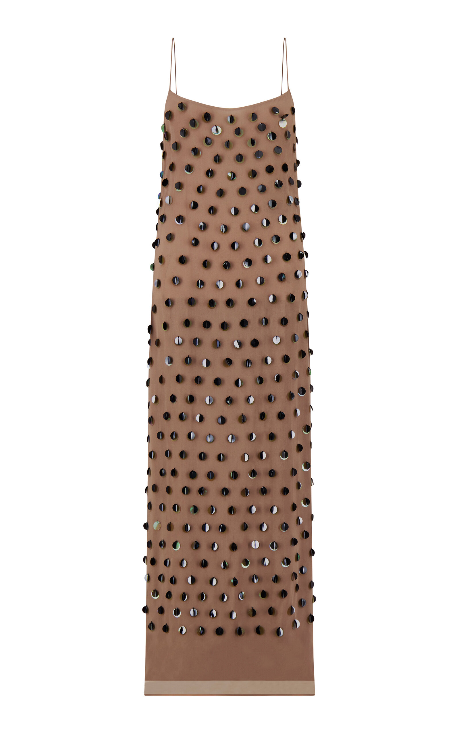 Lela Rose Paillette-Embroidered Georgette Slip Dress