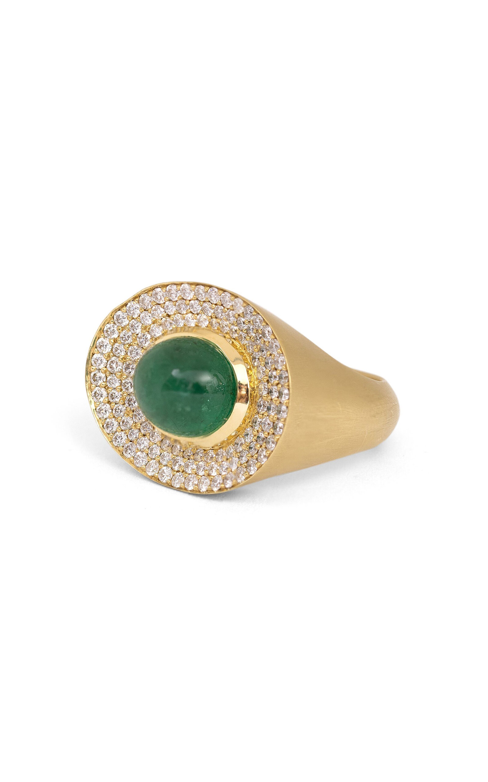 Jenna Blake Eyecon 18k Yellow Gold Diamond And Emerald Ring In Gold