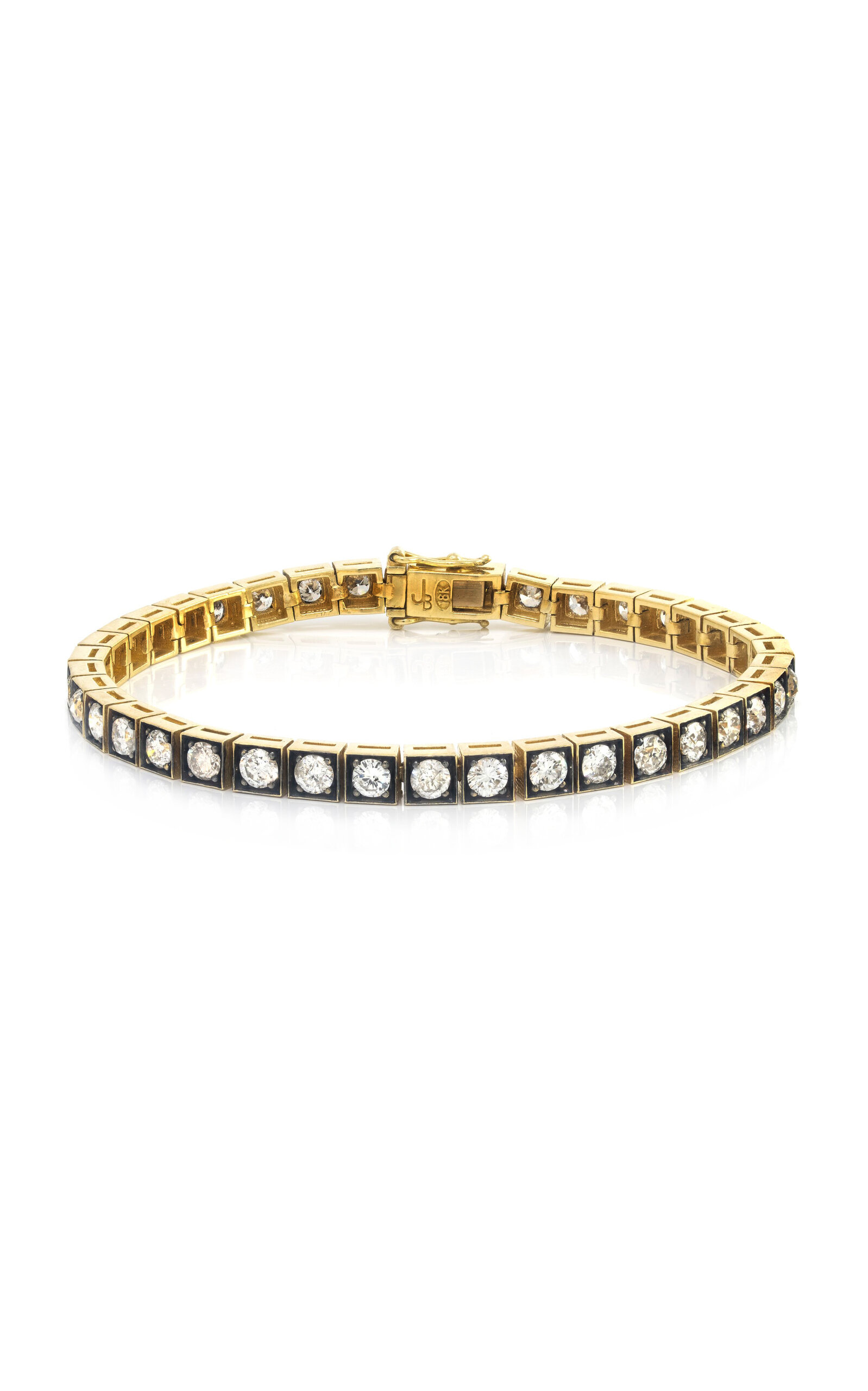 Jenna Blake Blackened 18k Yellow Gold Diamond Bracelet In Gold