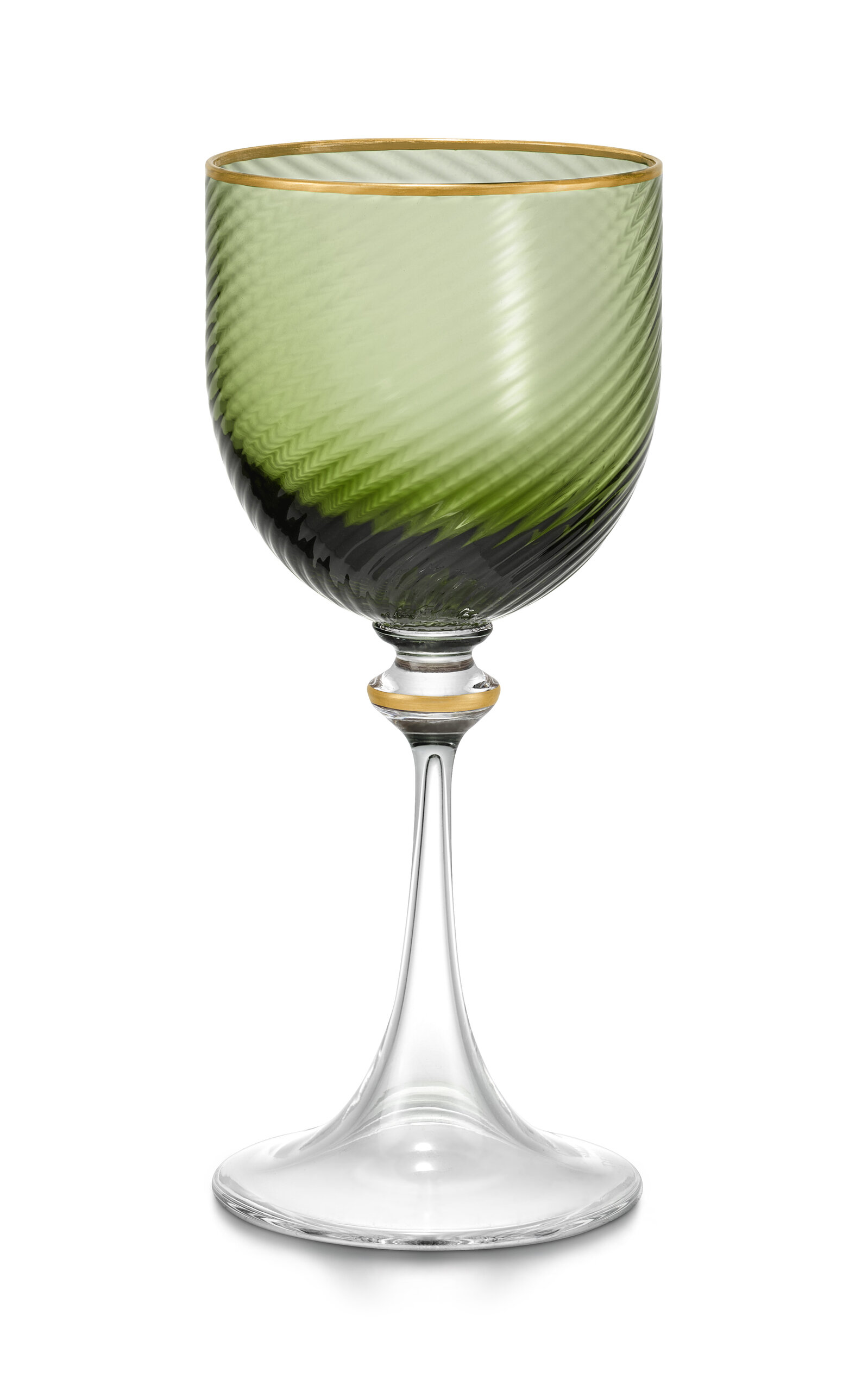 Tiffany & Co. Twist White Wine Crystal Glass - Green