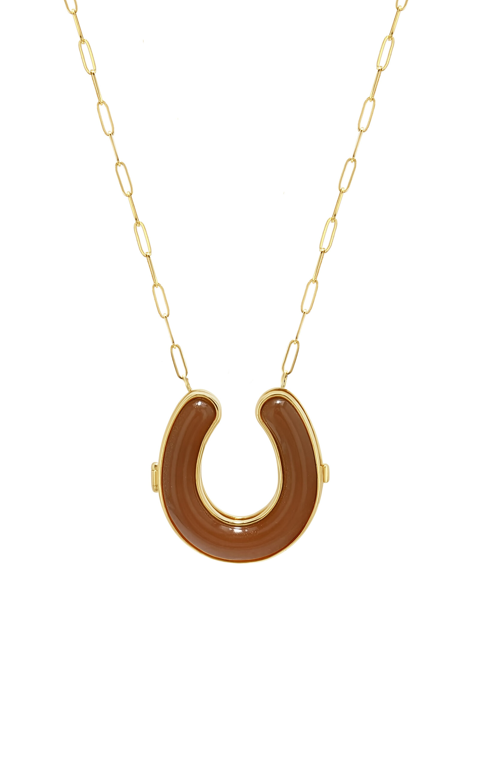 Future Fortune Good Luck Locket 14k Yellow Gold Diamond Necklace In Gold