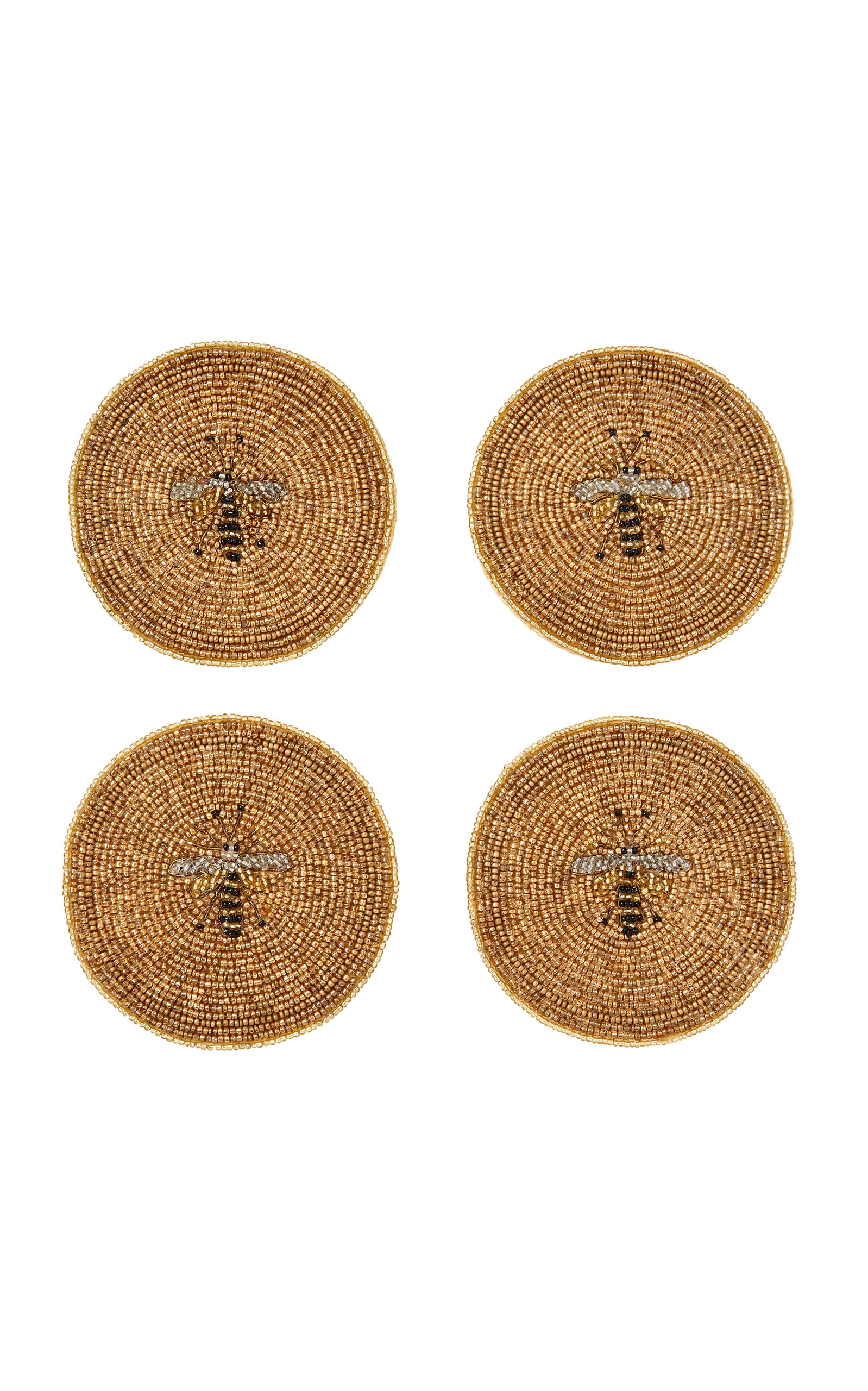 Joanna Buchanan Set-of-Four Stripey Bee Coasters - Bronze