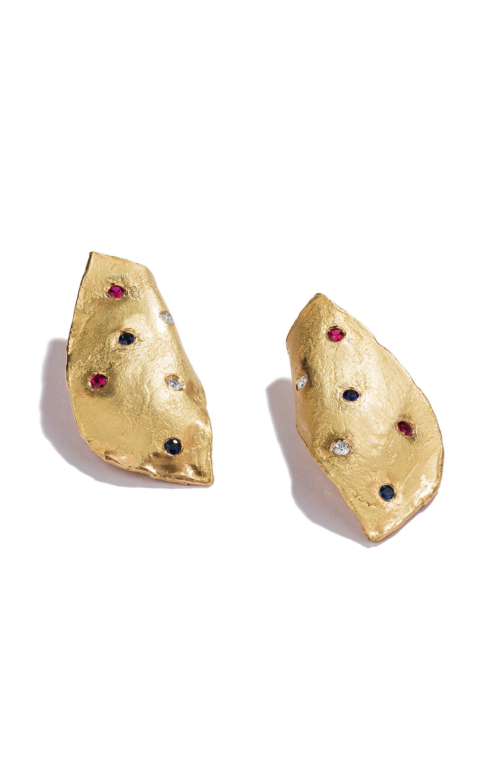 Renato Cipullo Spiaggia 18k Yellow Gold  Diamond; Ruby; Sapphire Earrings