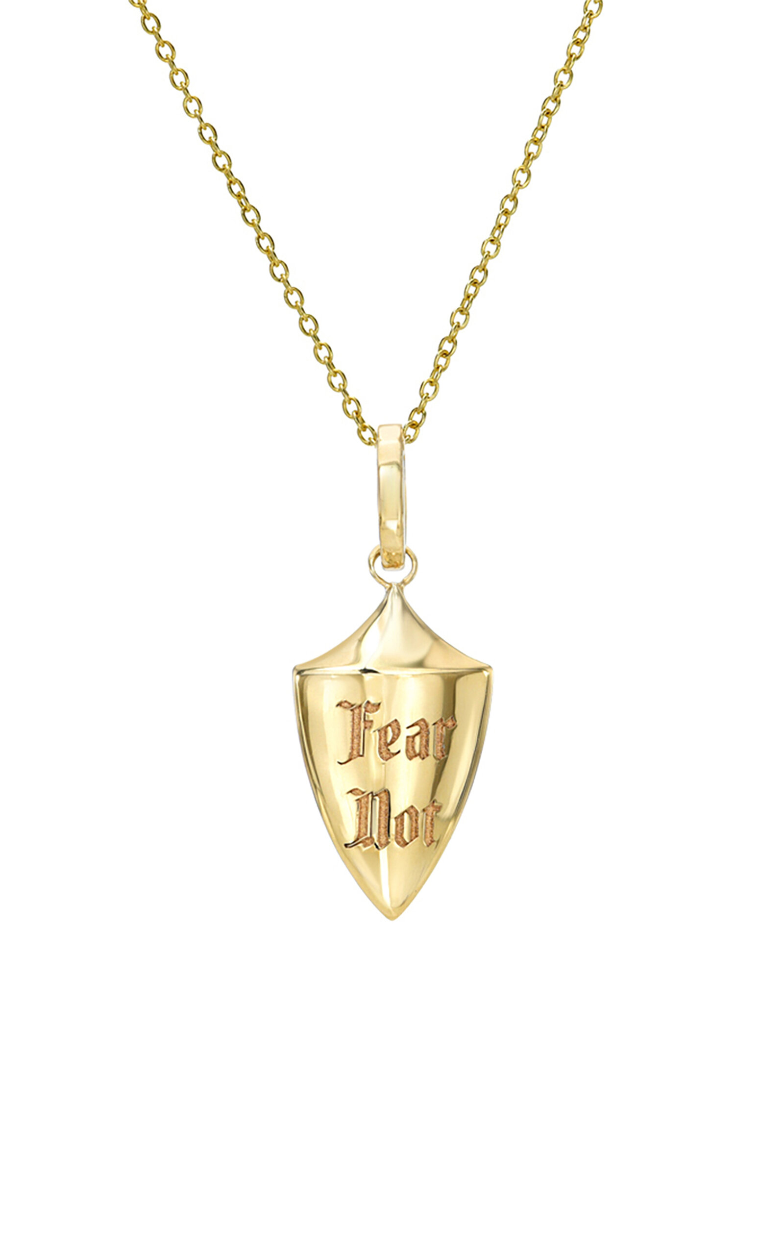 DRU - Fear Not Shield 14K Yellow Gold Necklace - Gold - OS - Moda Operandi - Gifts For Her 2295$