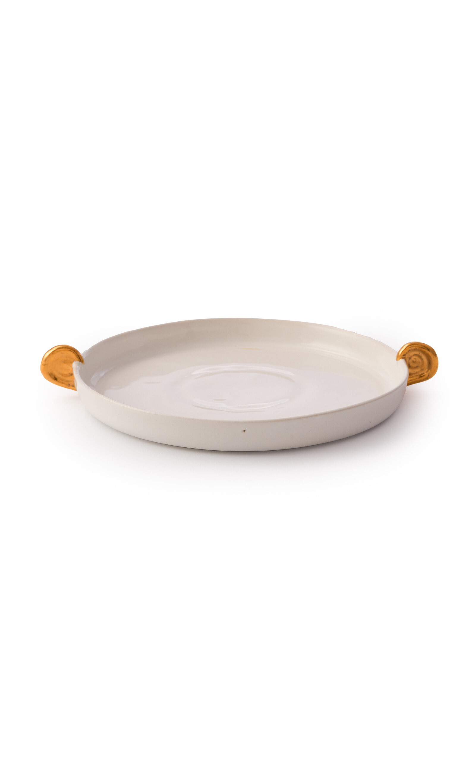 Ambelier Aries White Plate With Golden Horns In Multi