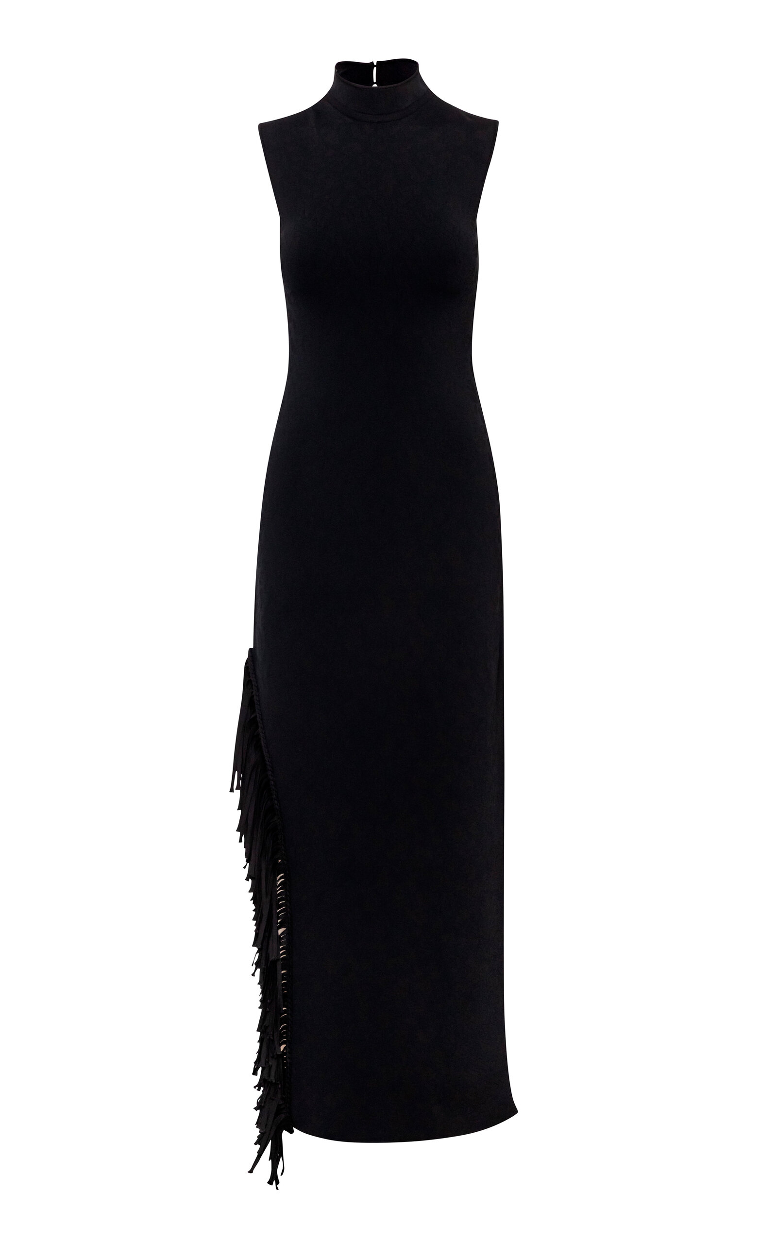 Pepa Pombo Belle Fringed Maxi Dress In Black