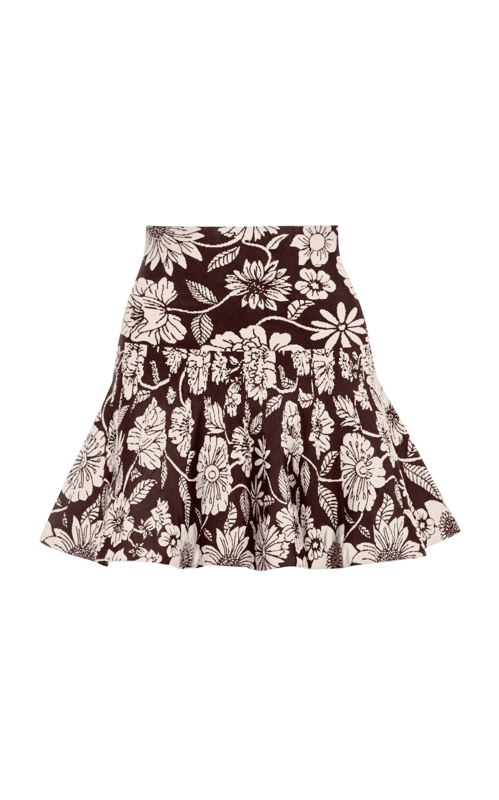 Pepa Pombo Cian Floral Mini Skirt In Brown