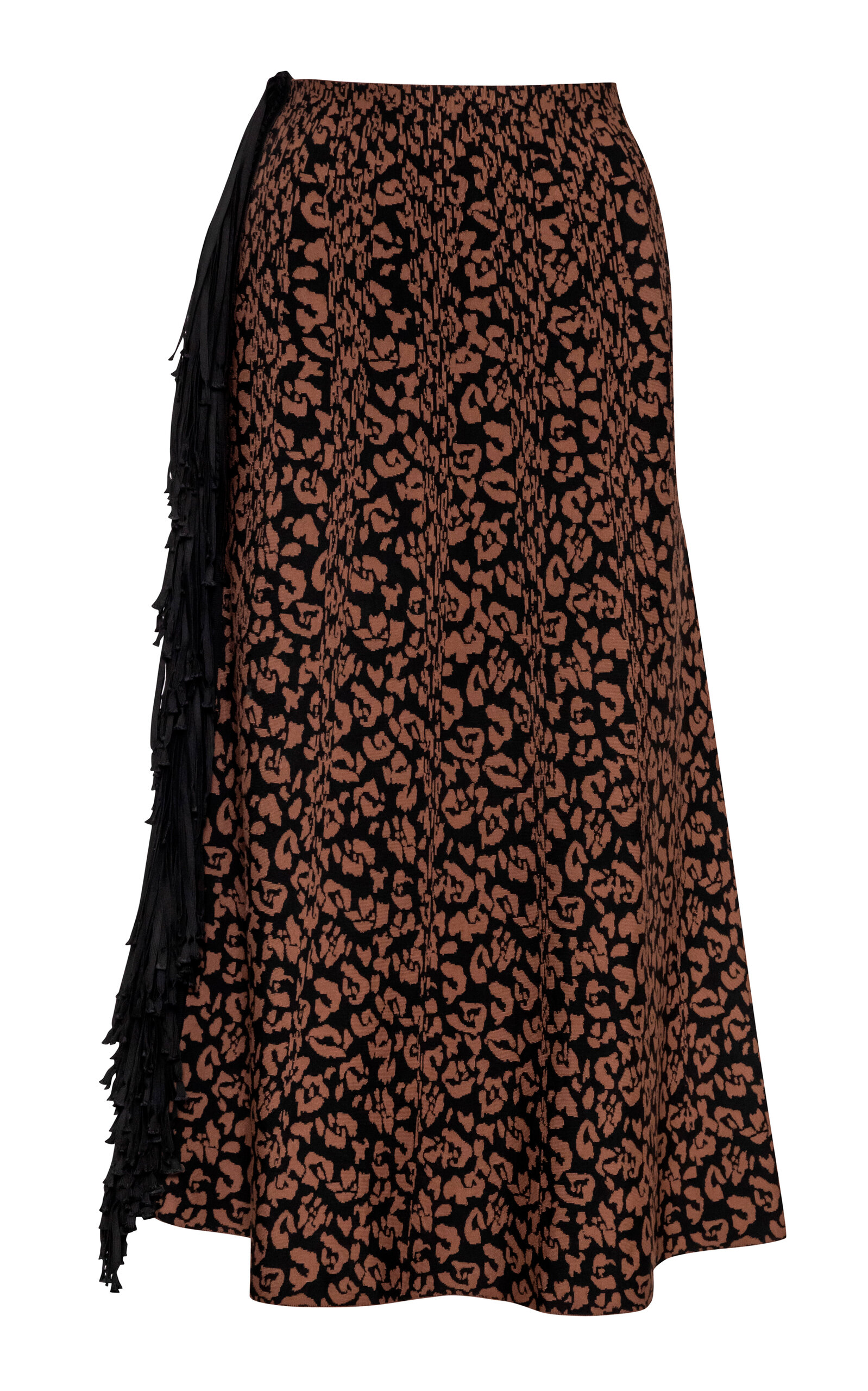 Pepa Pombo Brave Fringed Midi Skirt In Brown