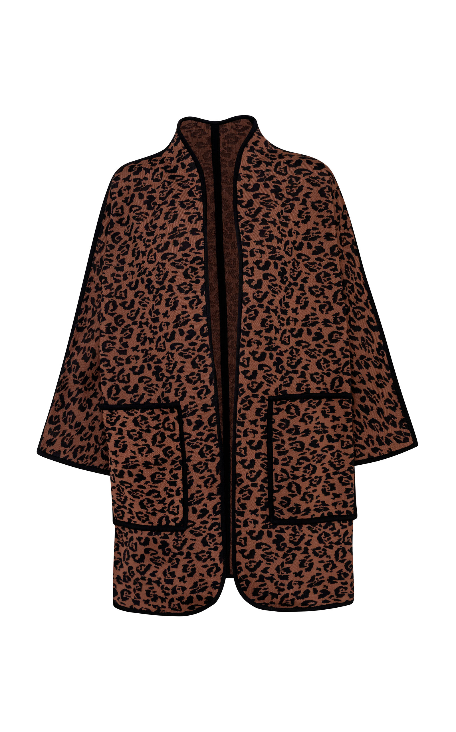 Pepa Pombo Mystic Fringed Animal-printed Coat In Brown