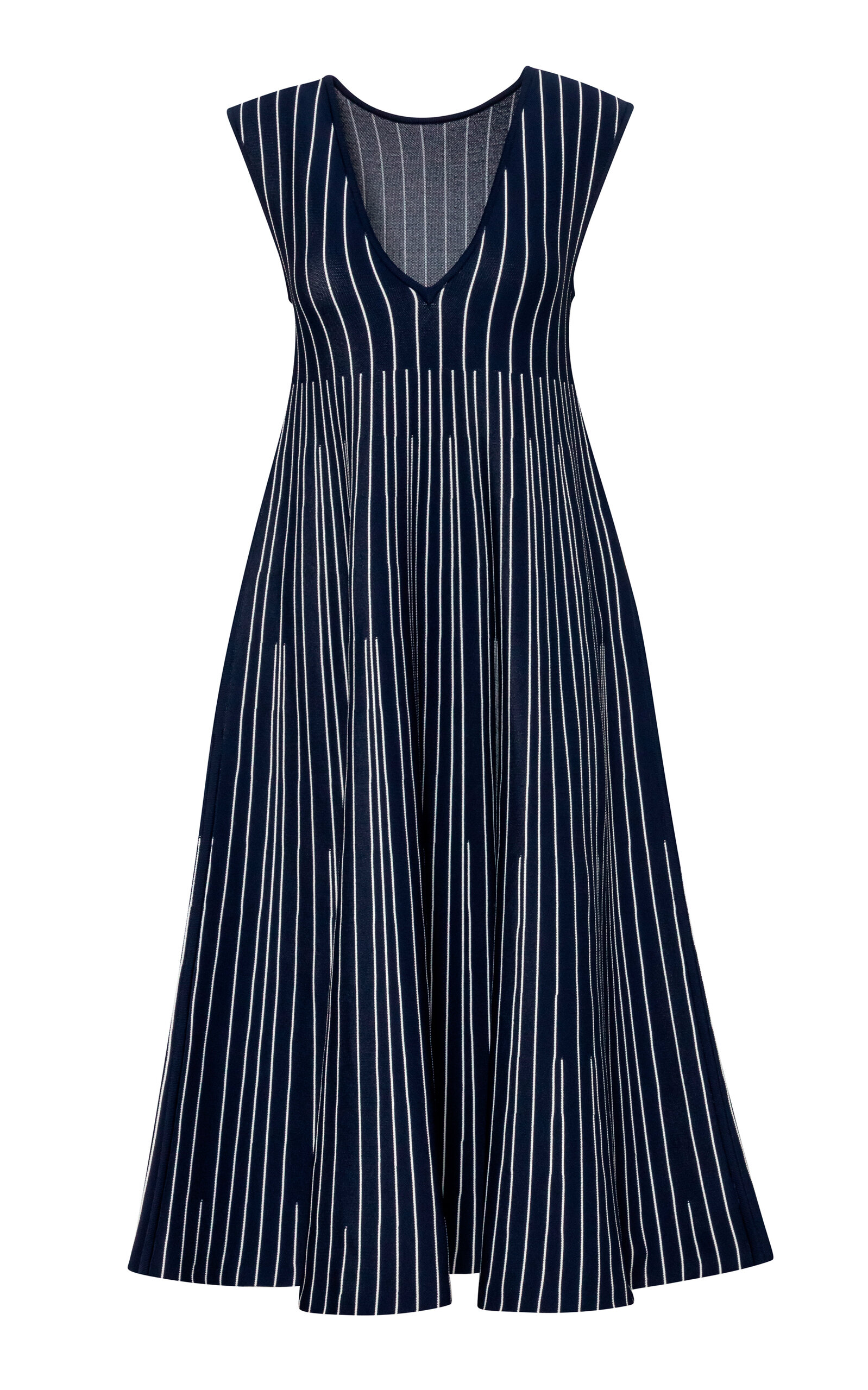 Pepa Pombo Blas Striped Midi Dress In Blue