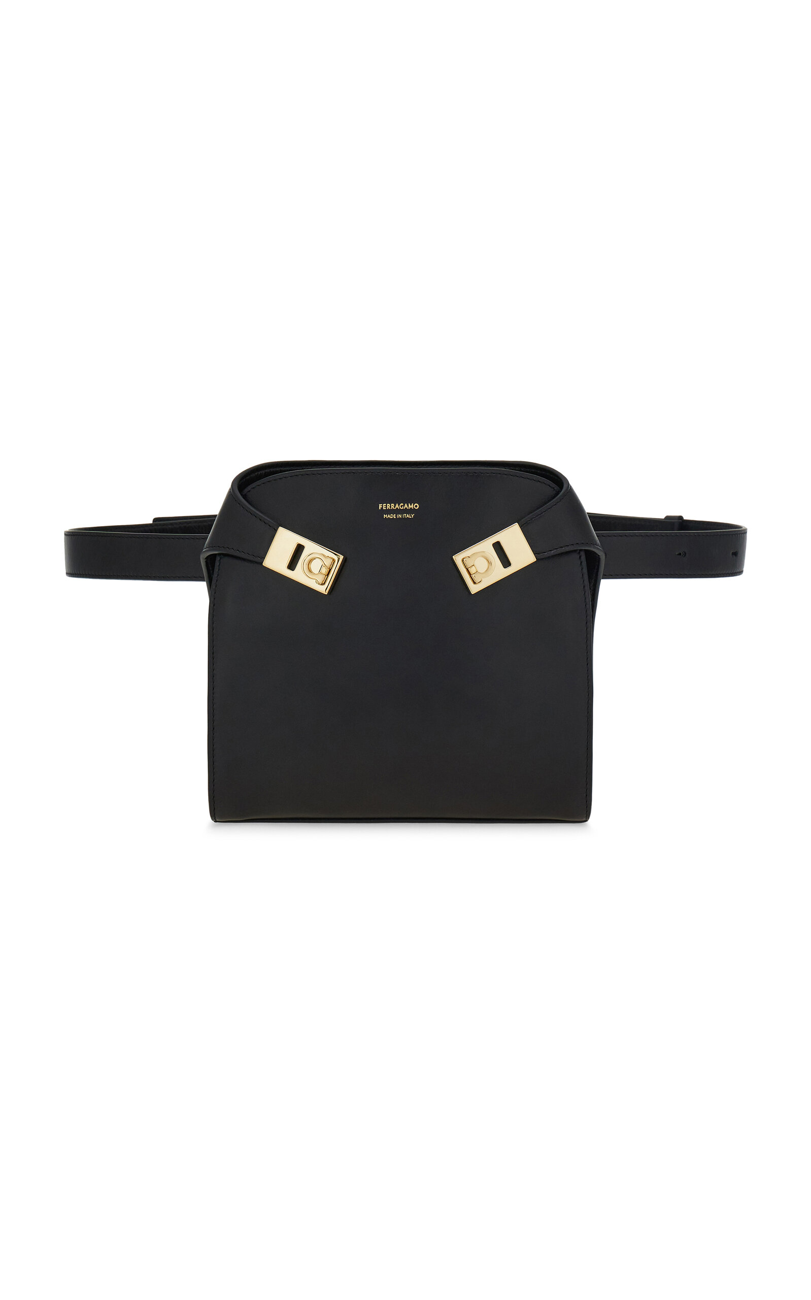 Ferragamo Hug BB Small Leather Belt Bag - Black - OS