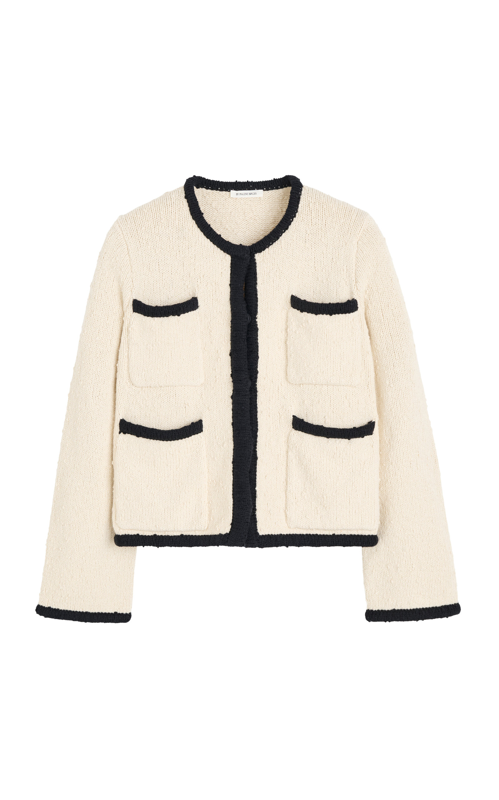 By Malene Birger Rikko Contrast Cotton-blend Cardigan In White