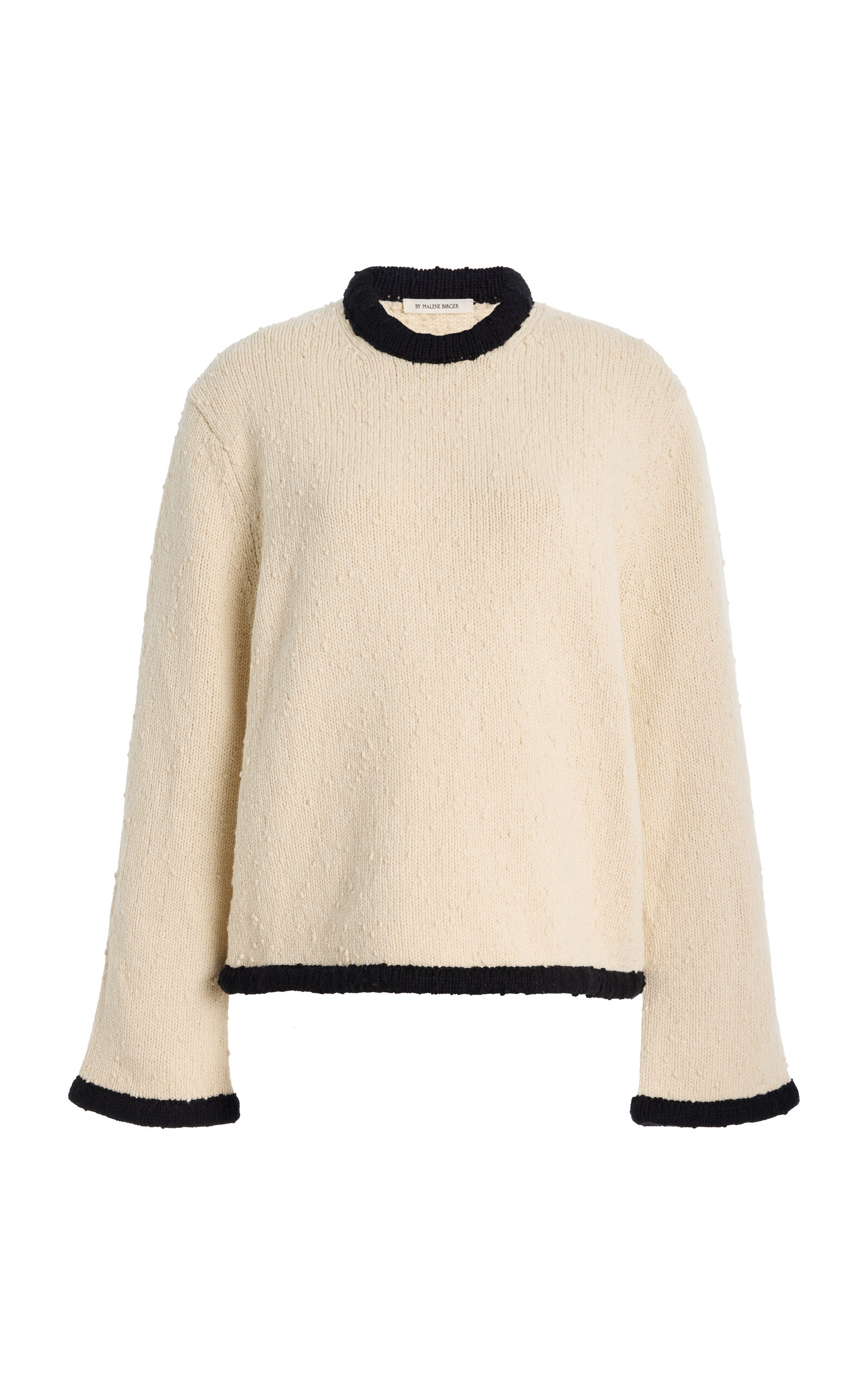 By Malene Birger Siena Contrast Cotton-blend Sweater In Neutral