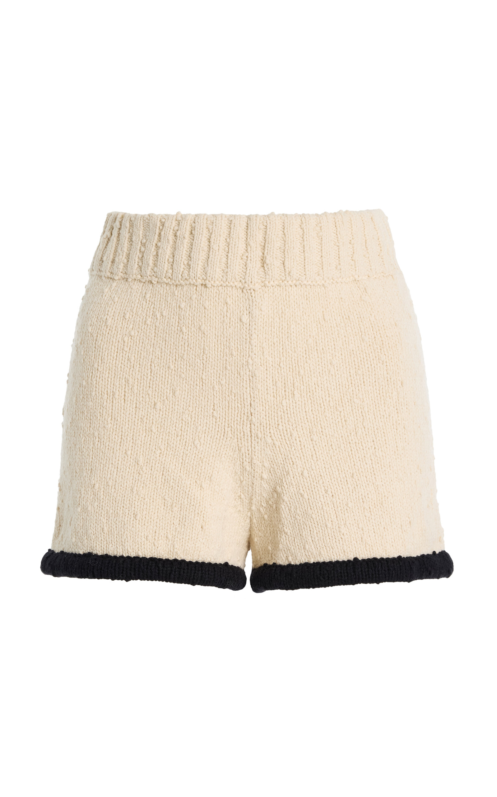 By Malene Birger Rikka Knit Shorts Black White Color Block In Neutral