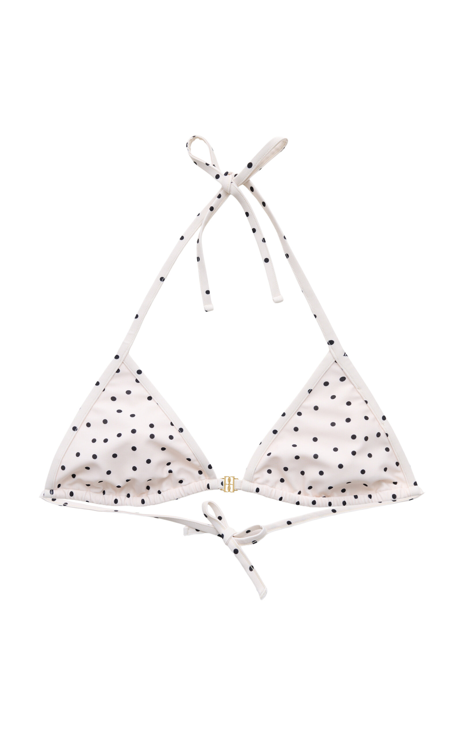 By Malene Birger Astrida Polka-dot Bikini Top In White