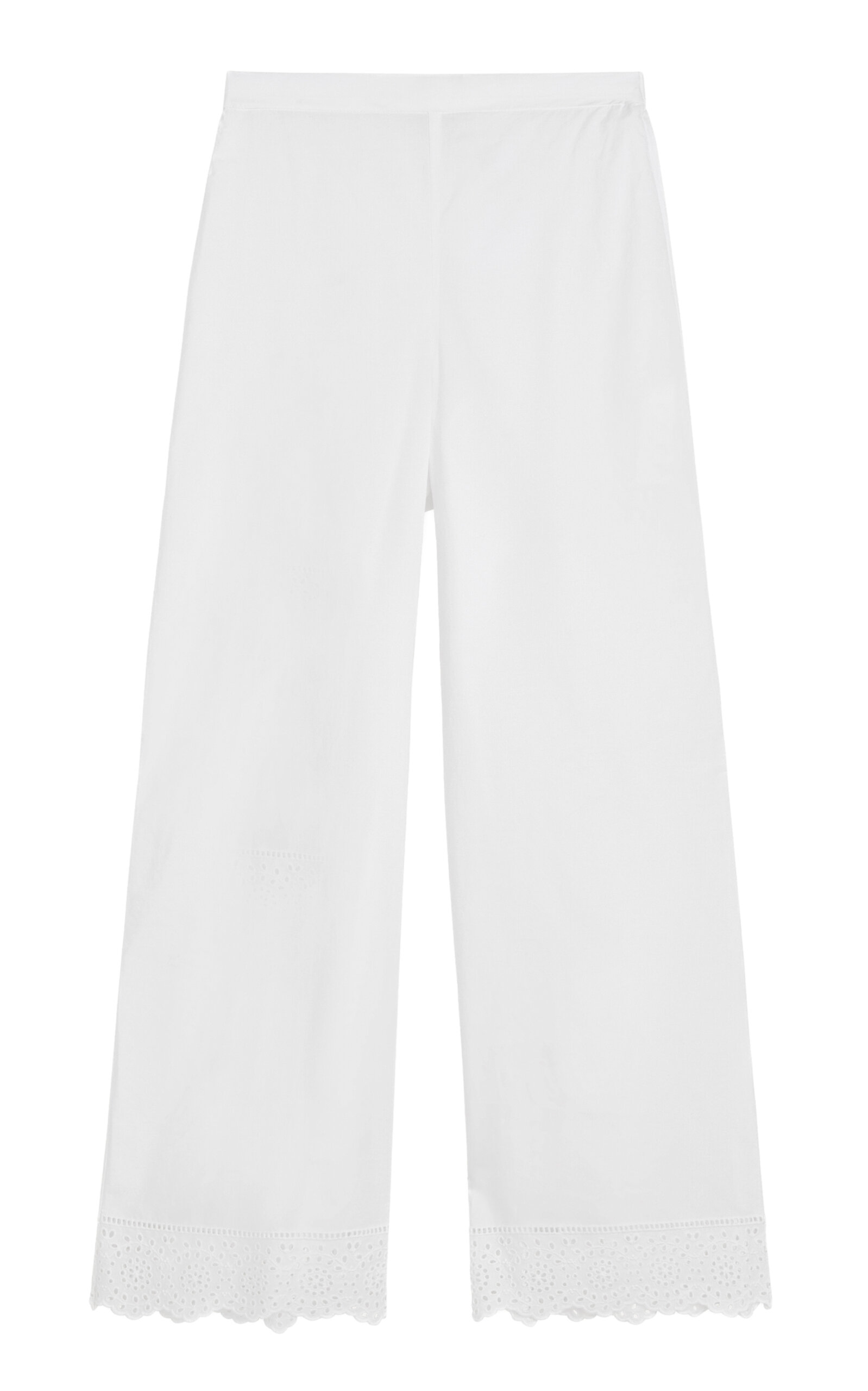By Malene Birger Gretana Eyelet Cotton Wide-leg Pants In Brown