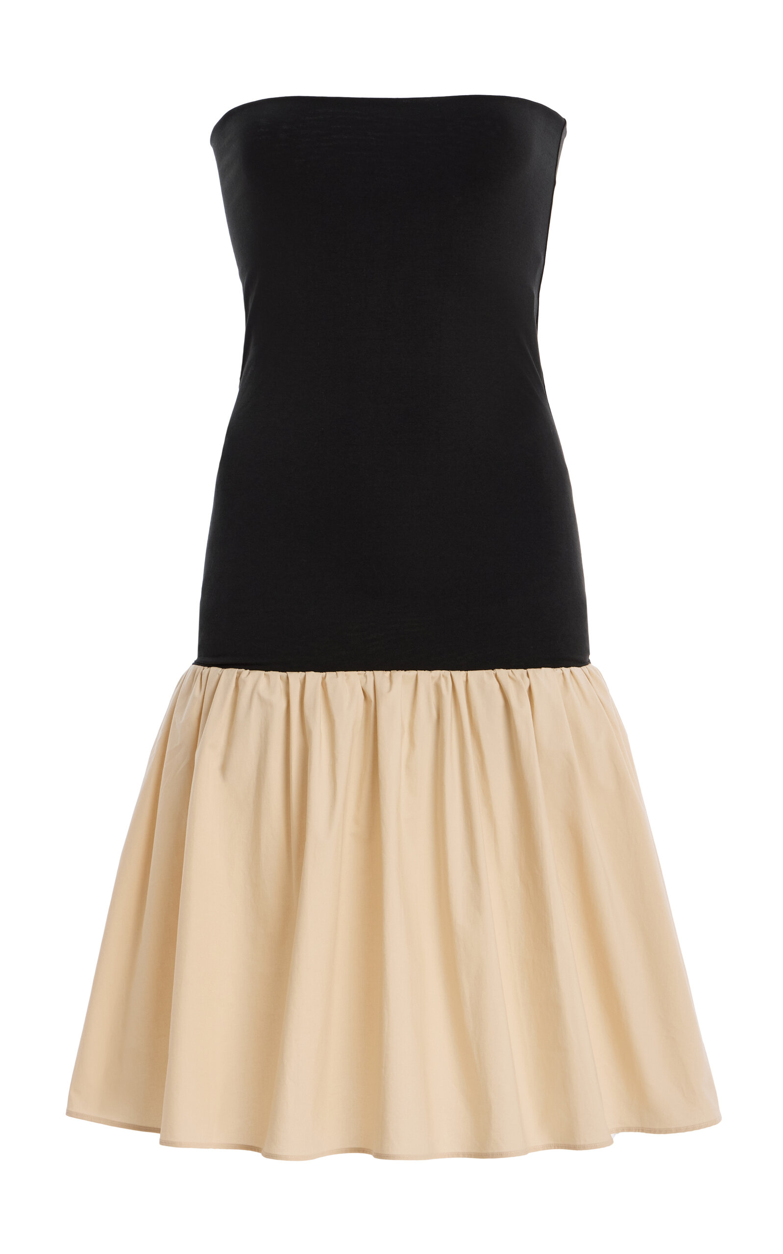 By Malene Birger Marcia Strapless Cotton Mini Dress - Black/white - XXS