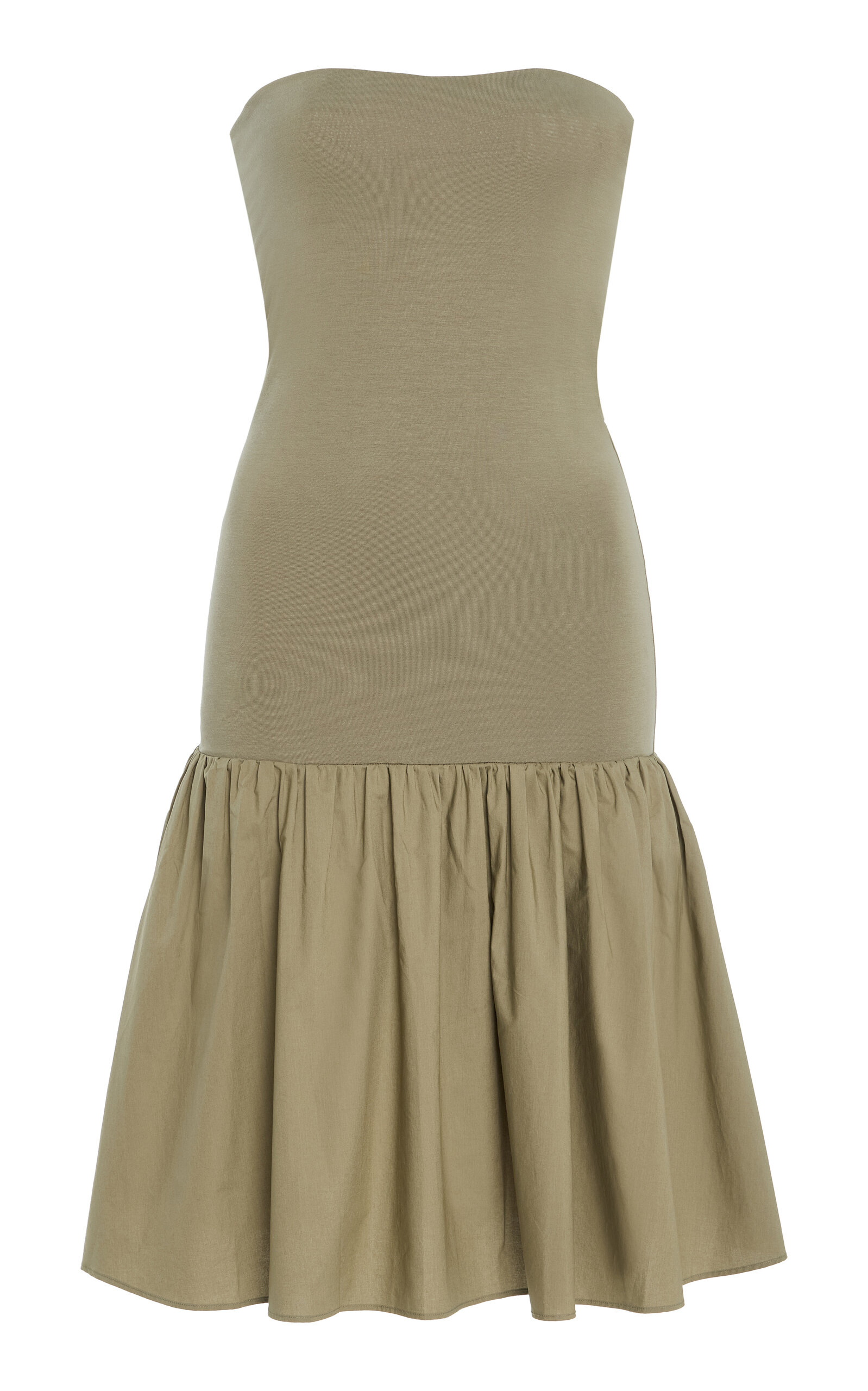 By Malene Birger Marcia Strapless Cotton Mini Dress - Green - XS