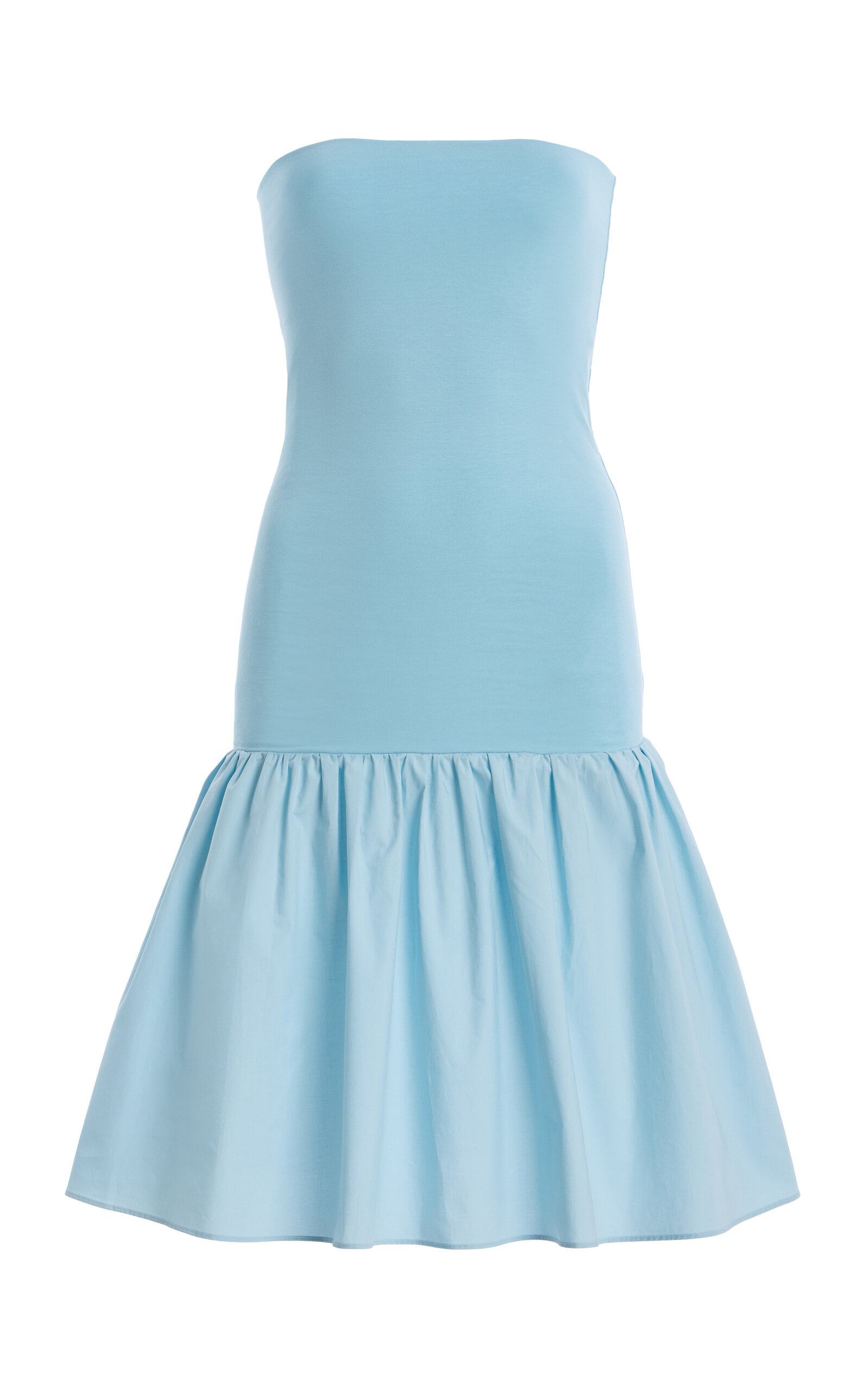 By Malene Birger Marcia Strapless Cotton Mini Dress In Blue
