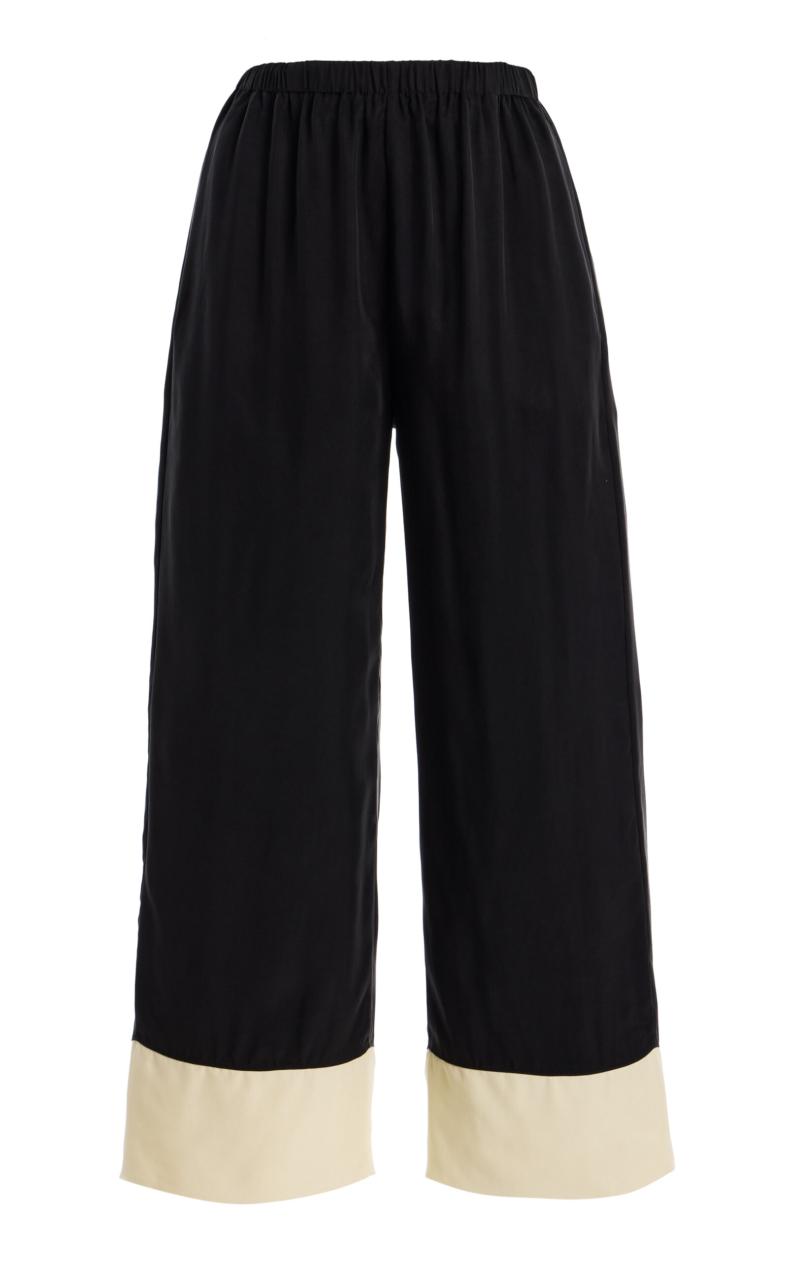 By Malene Birger Mirabello Colorblocked Wide-leg Pants In Black