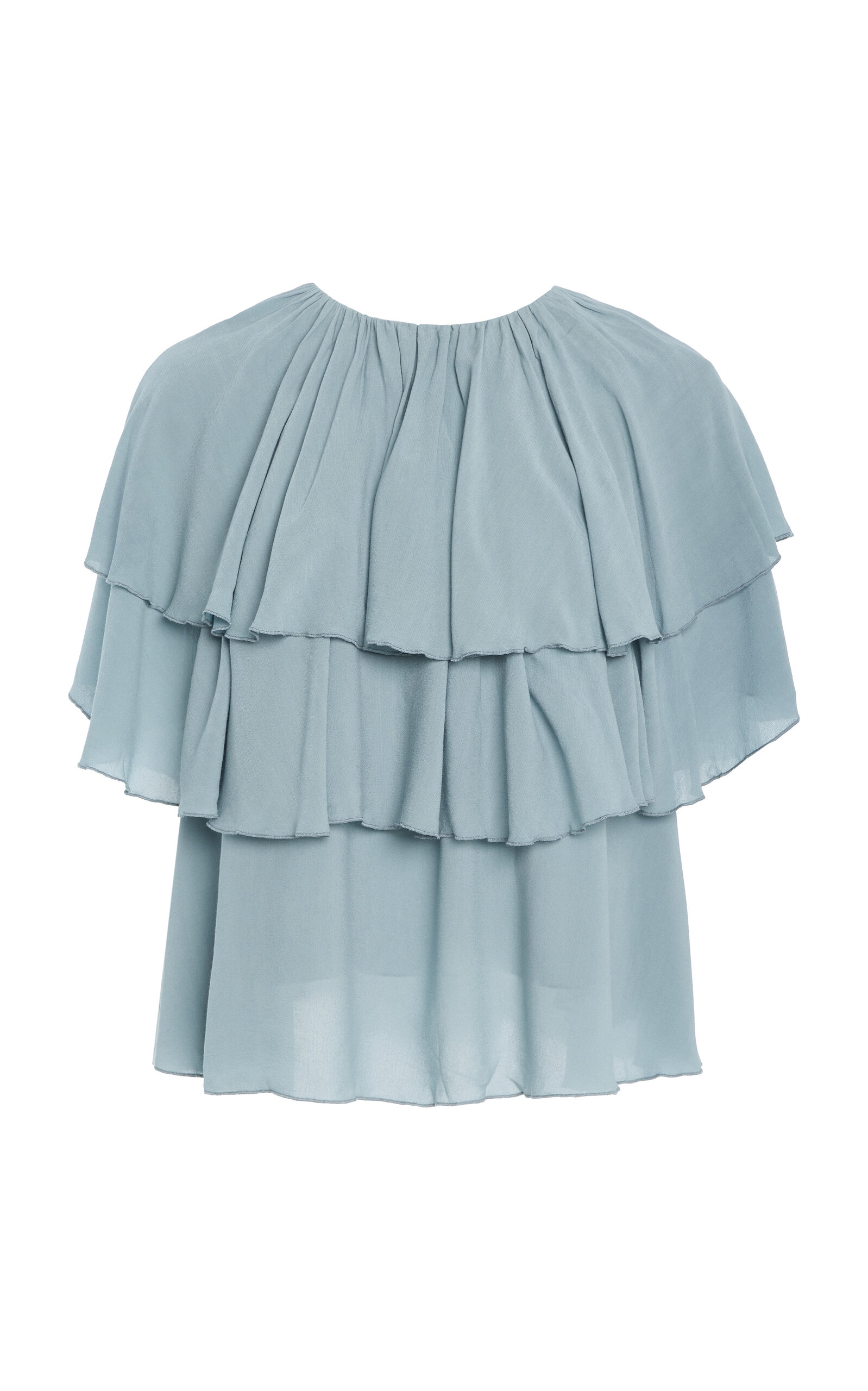 By Malene Birger Nina Tiered-ruffle Top In Blue