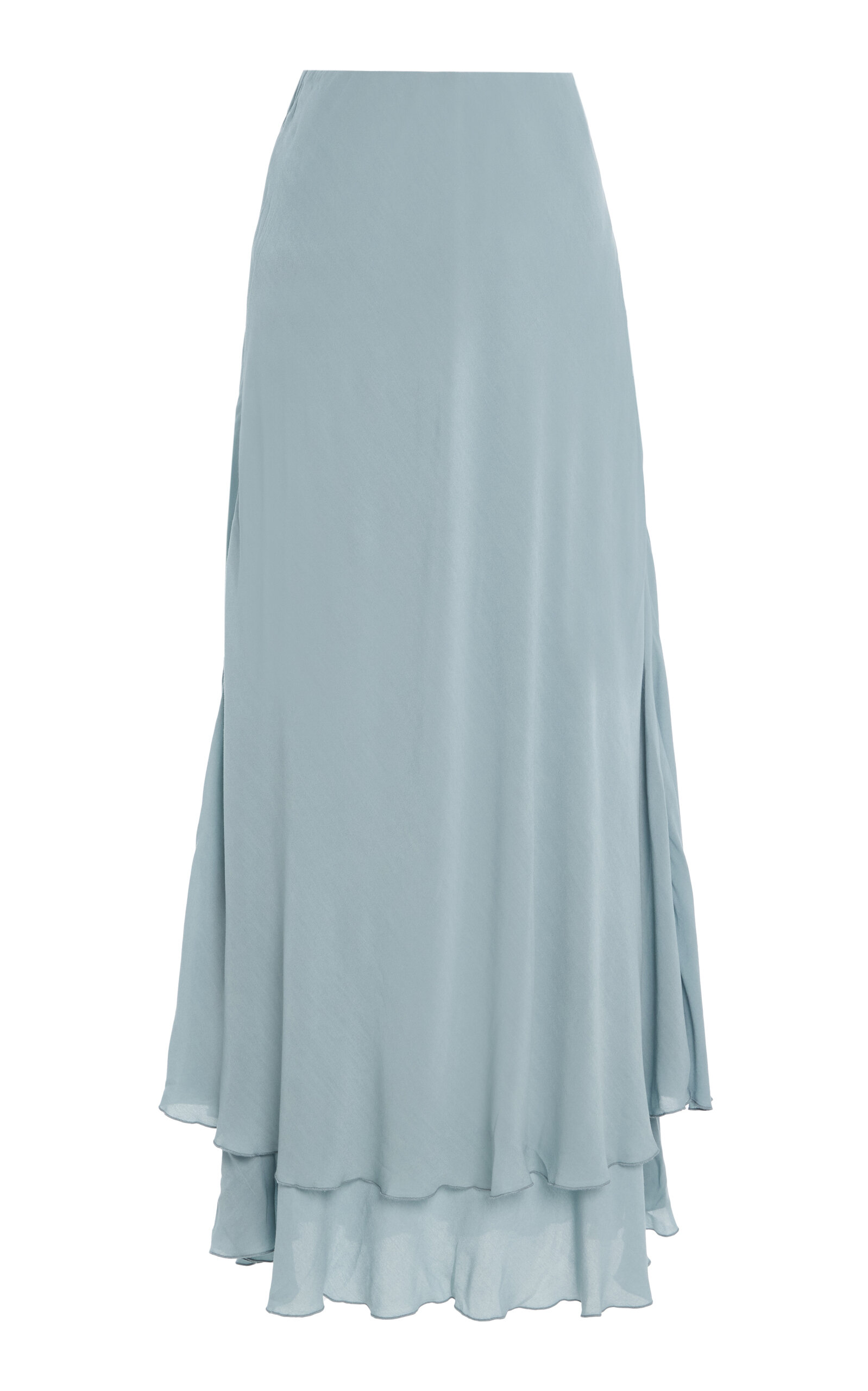 By Malene Birger Gurli Tiered-ruffle Maxi Skirt In Blue